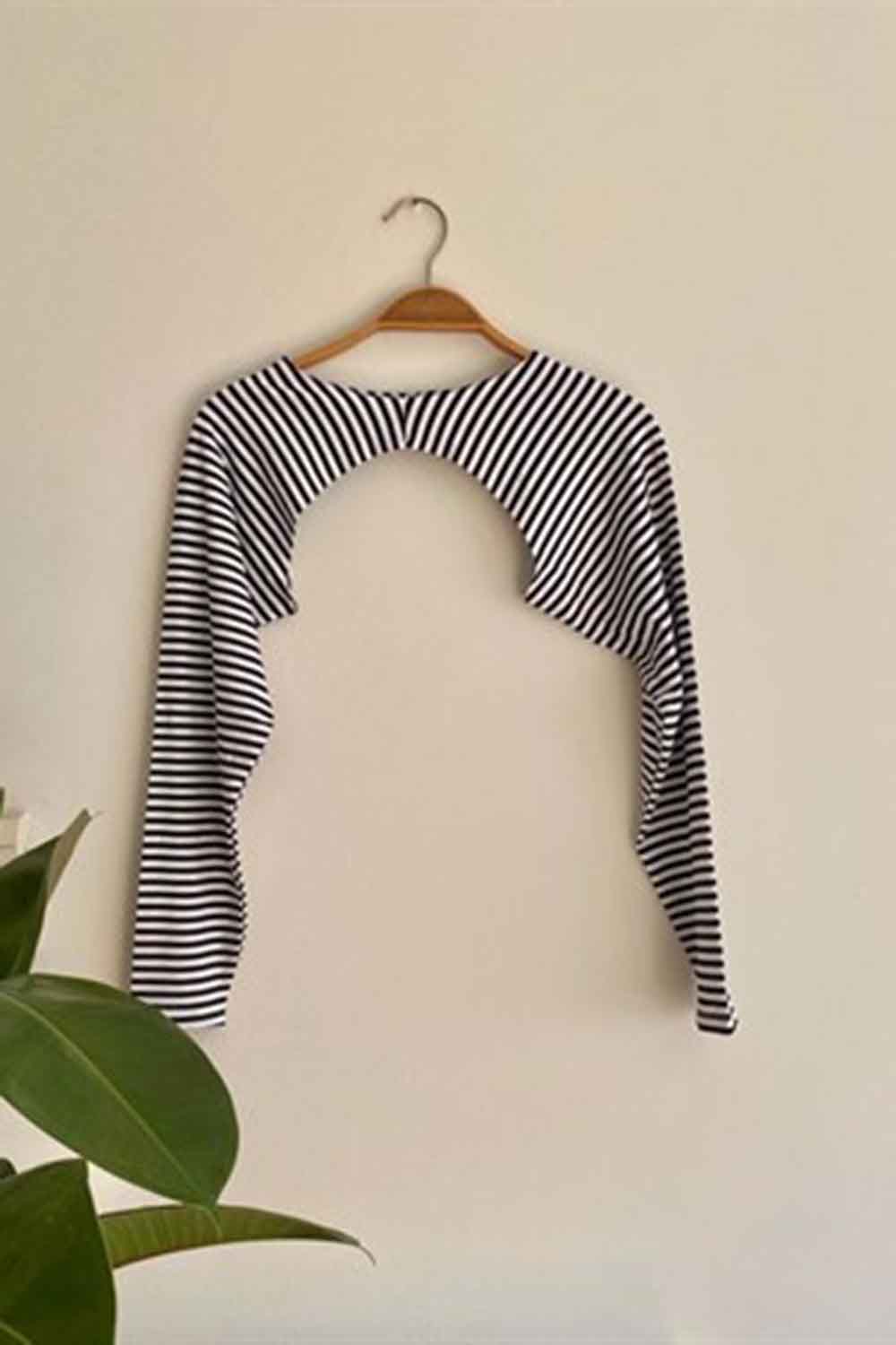 Lamelif Çizgili Uzun Kol İçlik Siyah