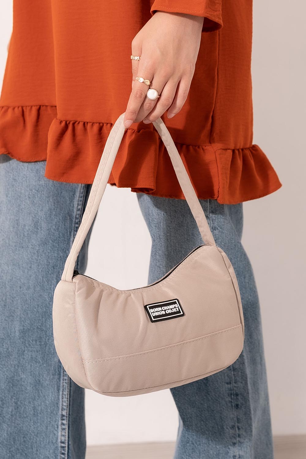 Lamelif Baguette El Ve Omuz Çanta Taş