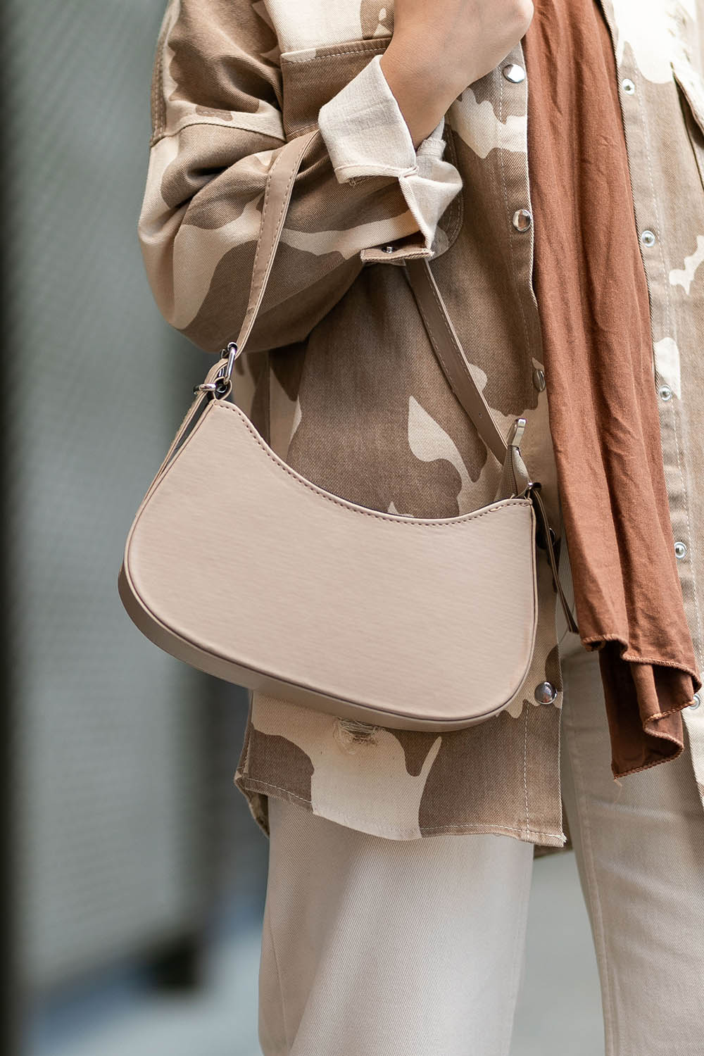 Lamelif Baget Omuz Çanta Vizonrengi