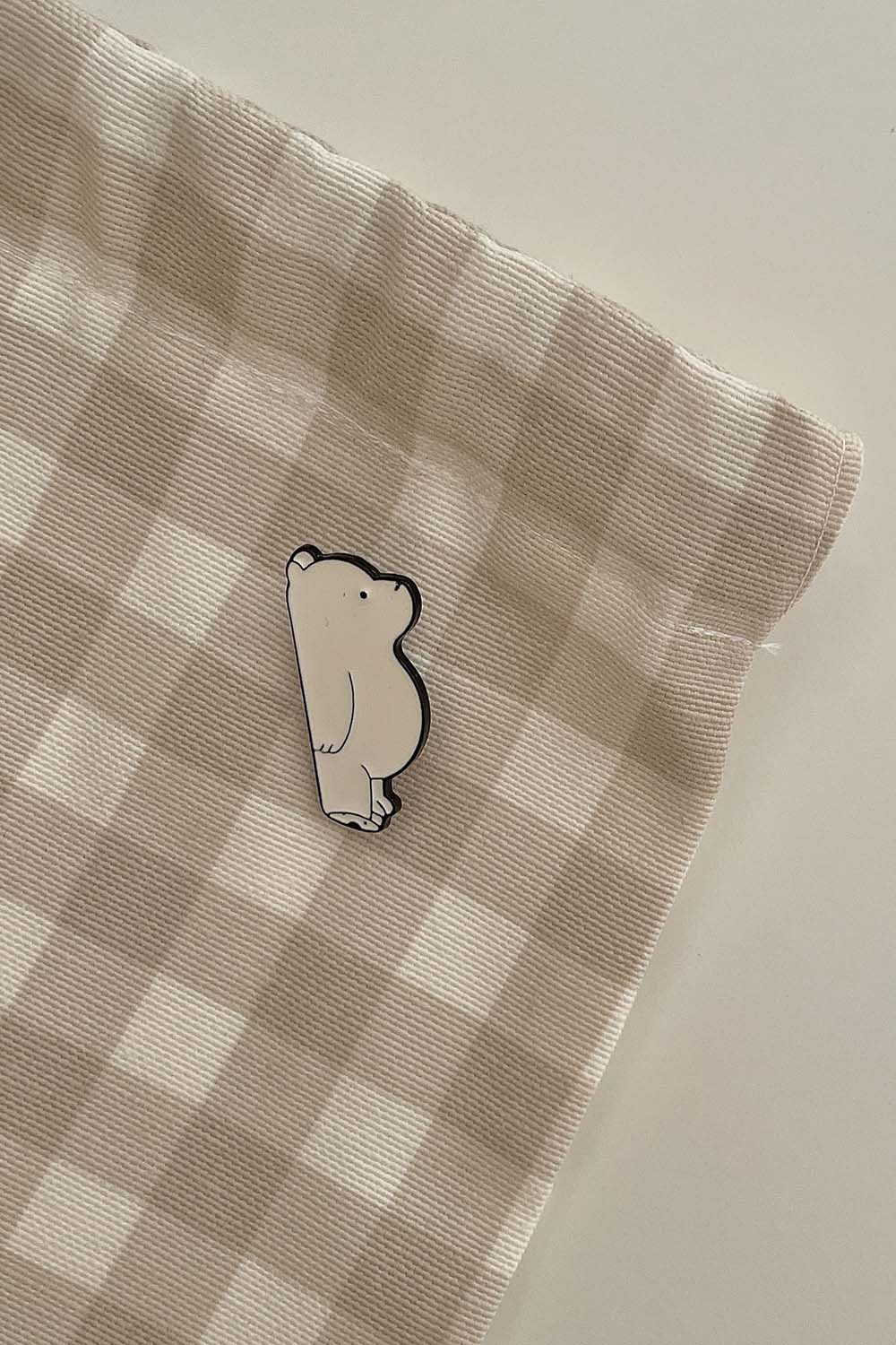 Lamelif Bear Desen Demir Broş