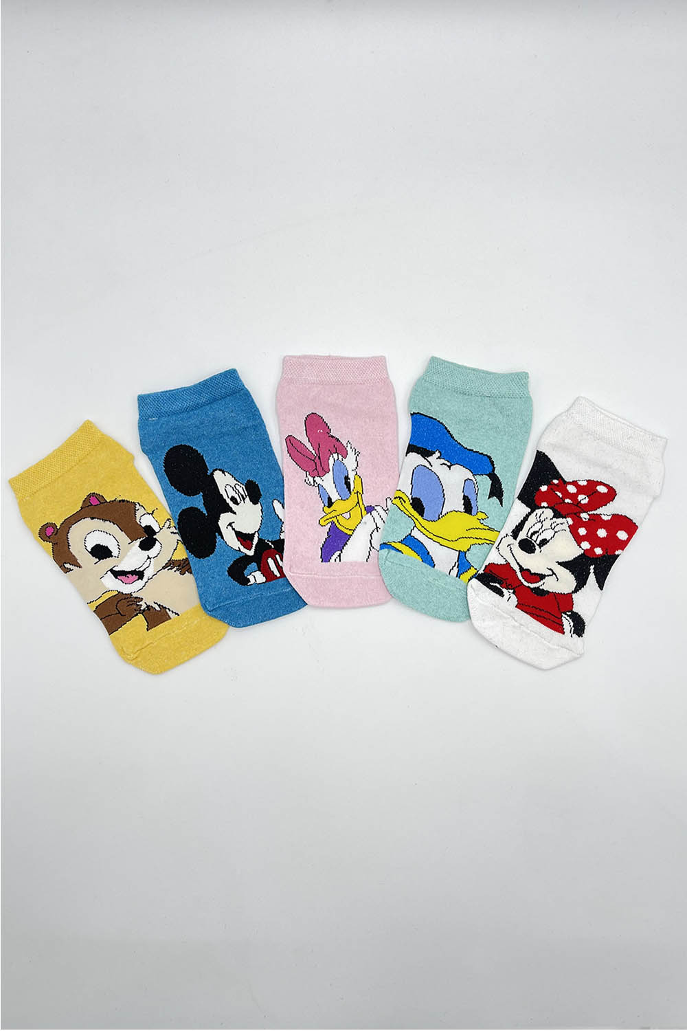 Lamelif Sevimli Çok Renkli Karikatür Baskılı Kadın Patik Çorap 5li Paket