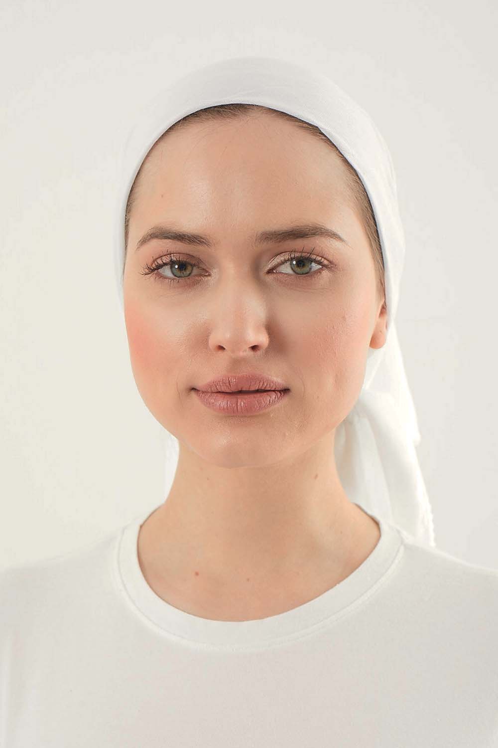 Lamelif Pamuklu İç Tülbent Beyaz