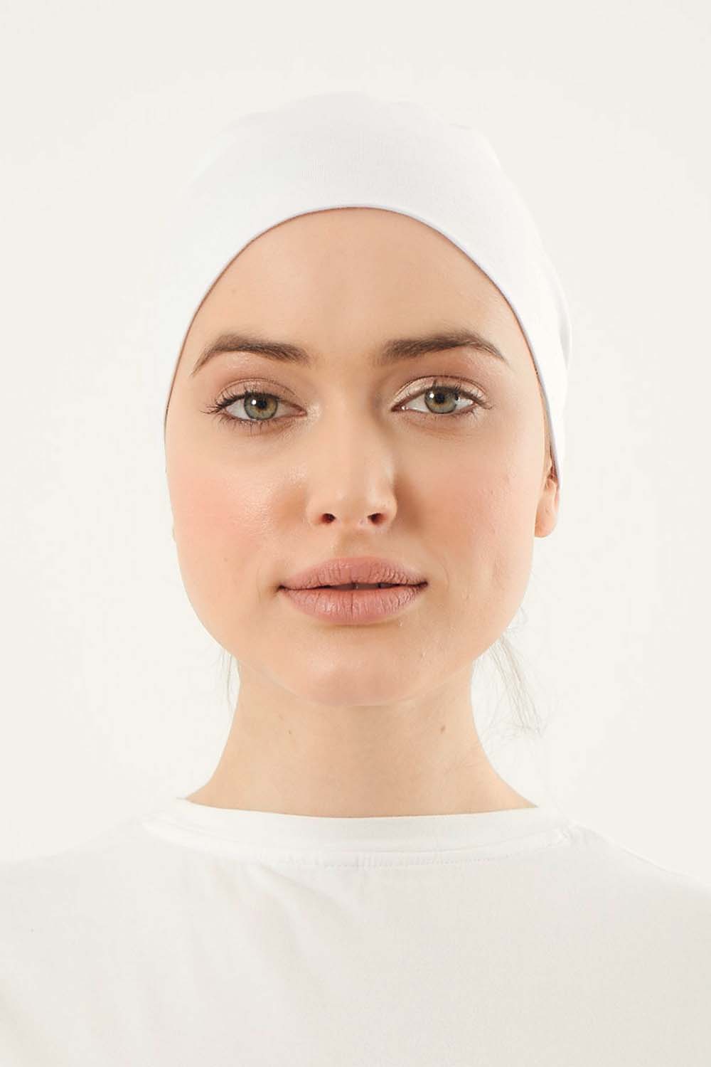 Lamelif Dikişsiz Bağlamalı Penye Bone Beyaz