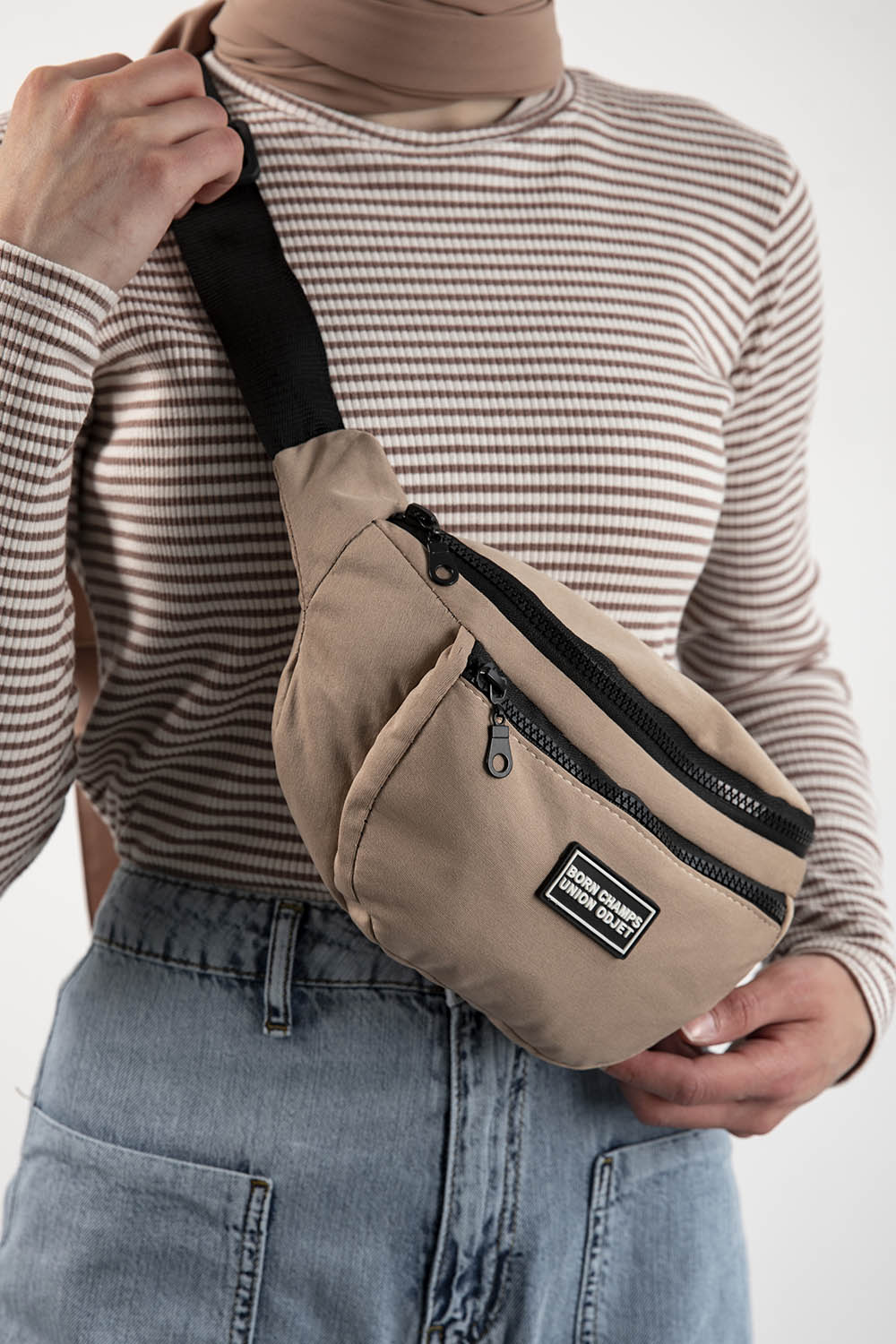 Lamelif Union Model Bel Çanta Vizonrengi