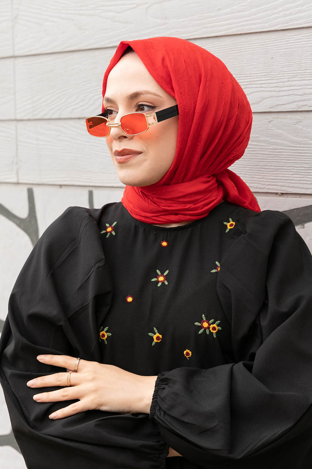 Lamelif Bambu Şal Kırmızı