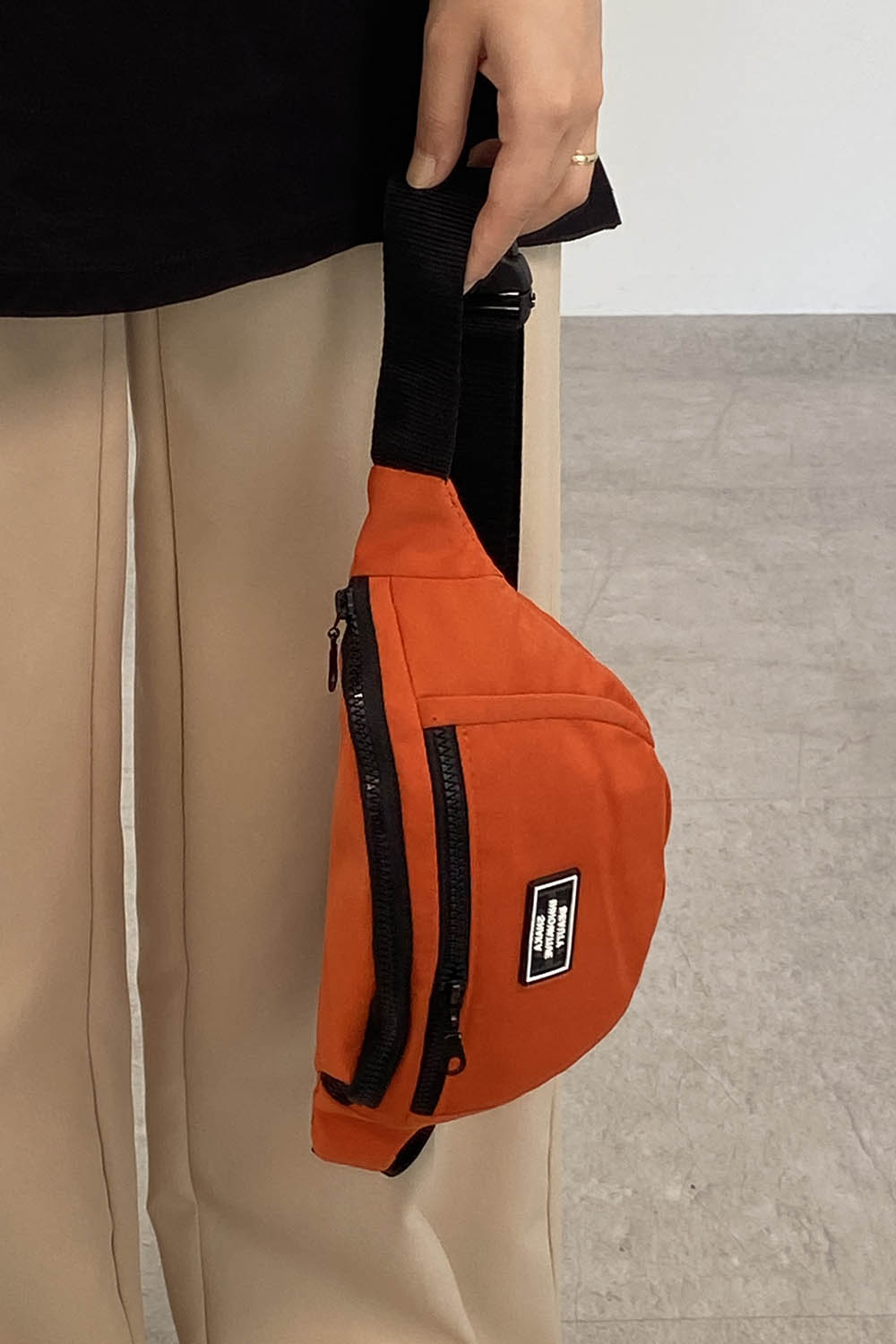 Orange Buckle Skin Hand Bag Bag