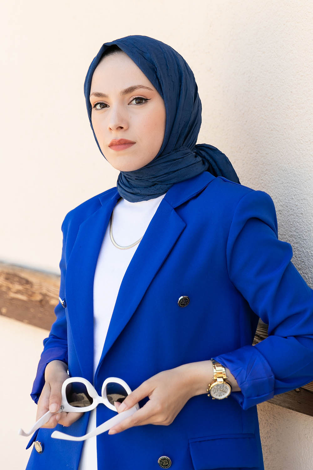 Lamelif Bambu Şal Gece Mavisi