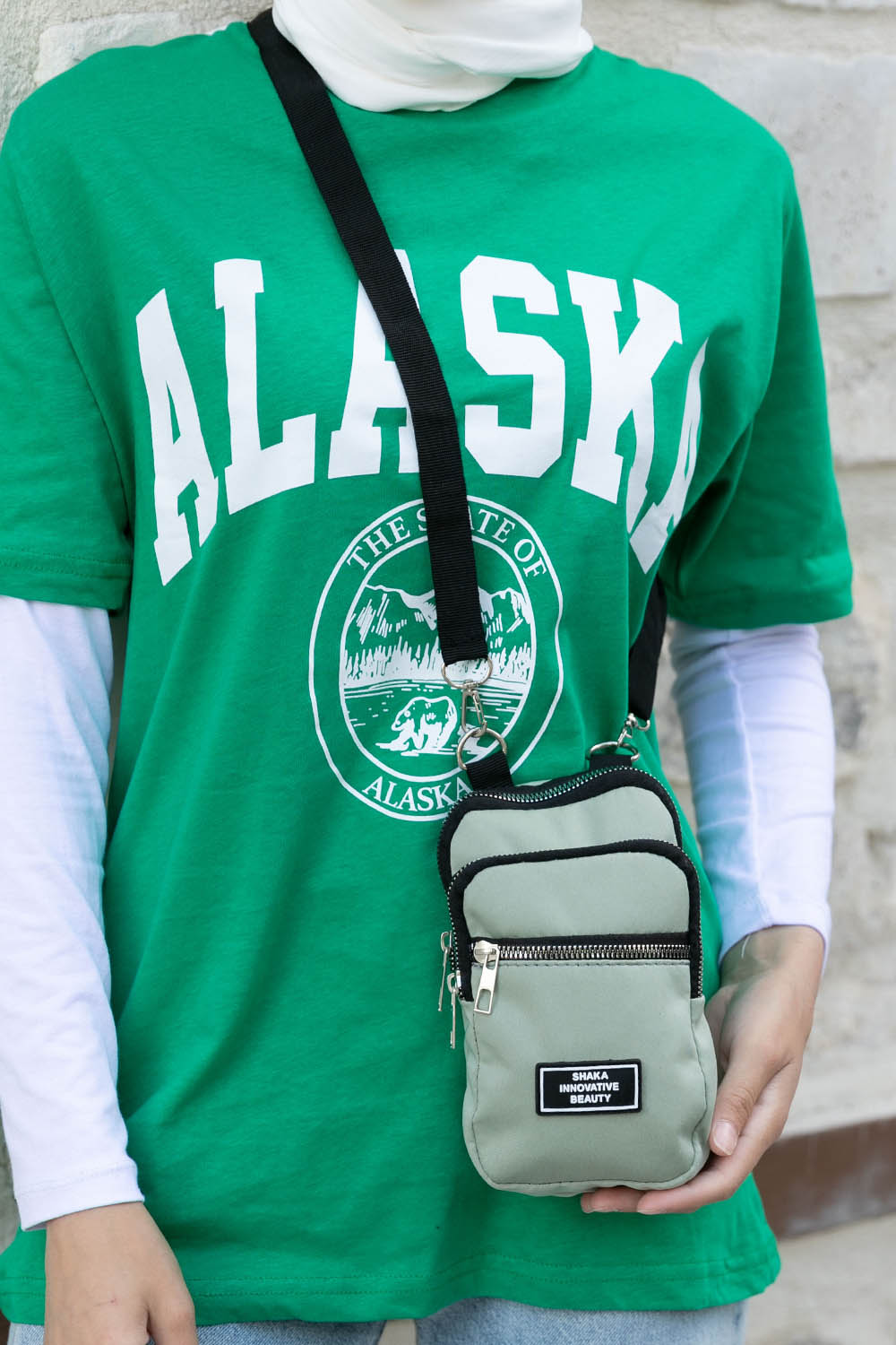 Plum Green With Suspenders Kumas Hand Bag Bag