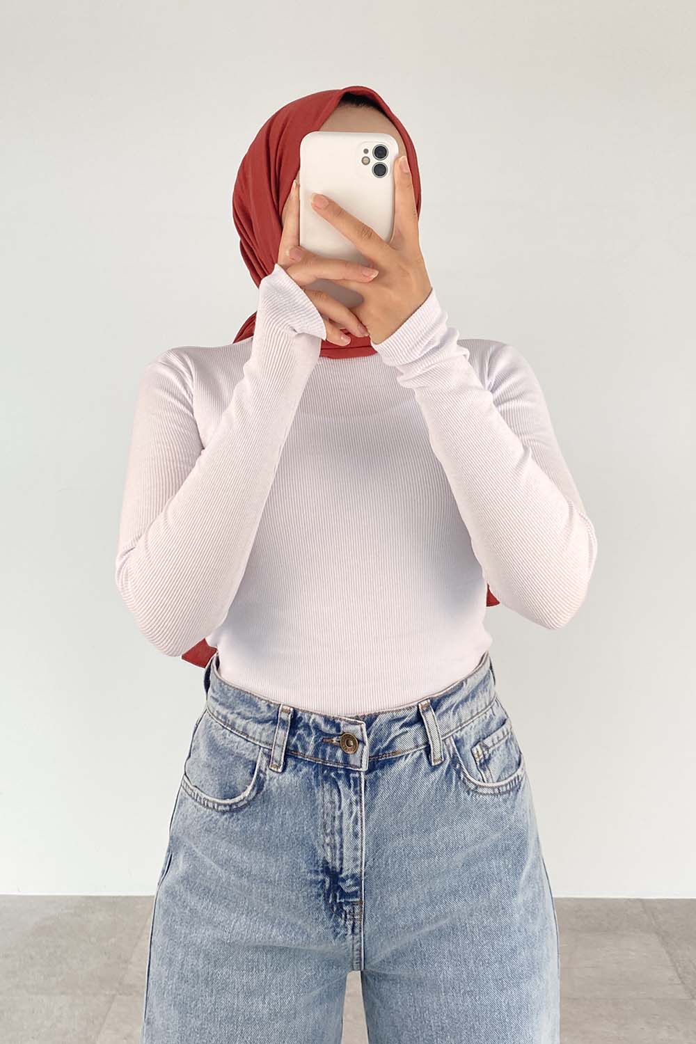 Lamelif Balıkçı Yaka Fitilli Body Beyaz