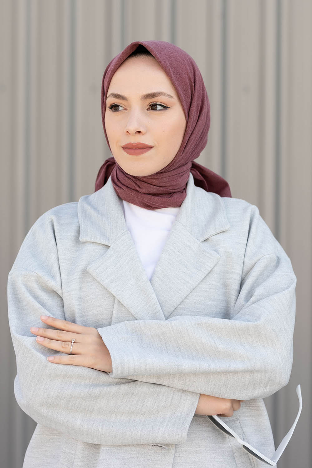 Lamelif Keten Eşarp Gül Kurusu