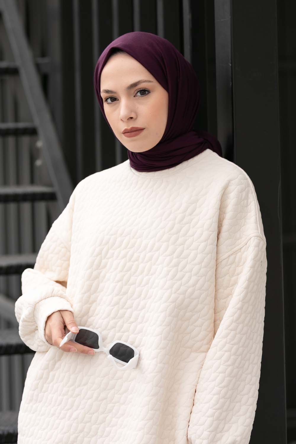 Lamelif Penye Şal Mürdüm