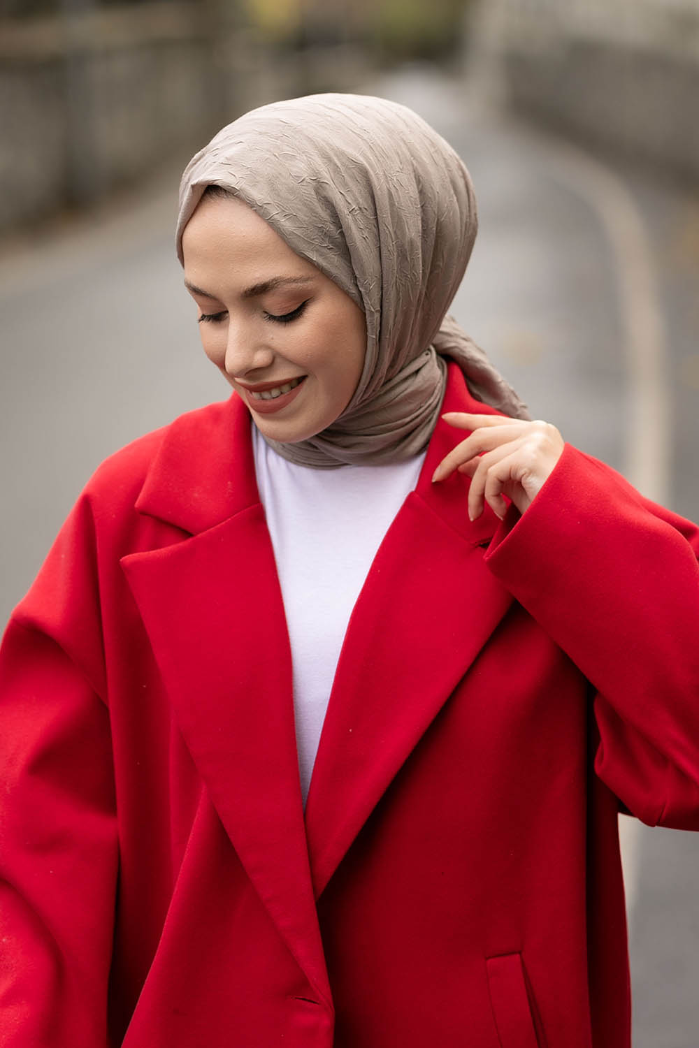 Lamelif Bambu Şal Koyu Vizon