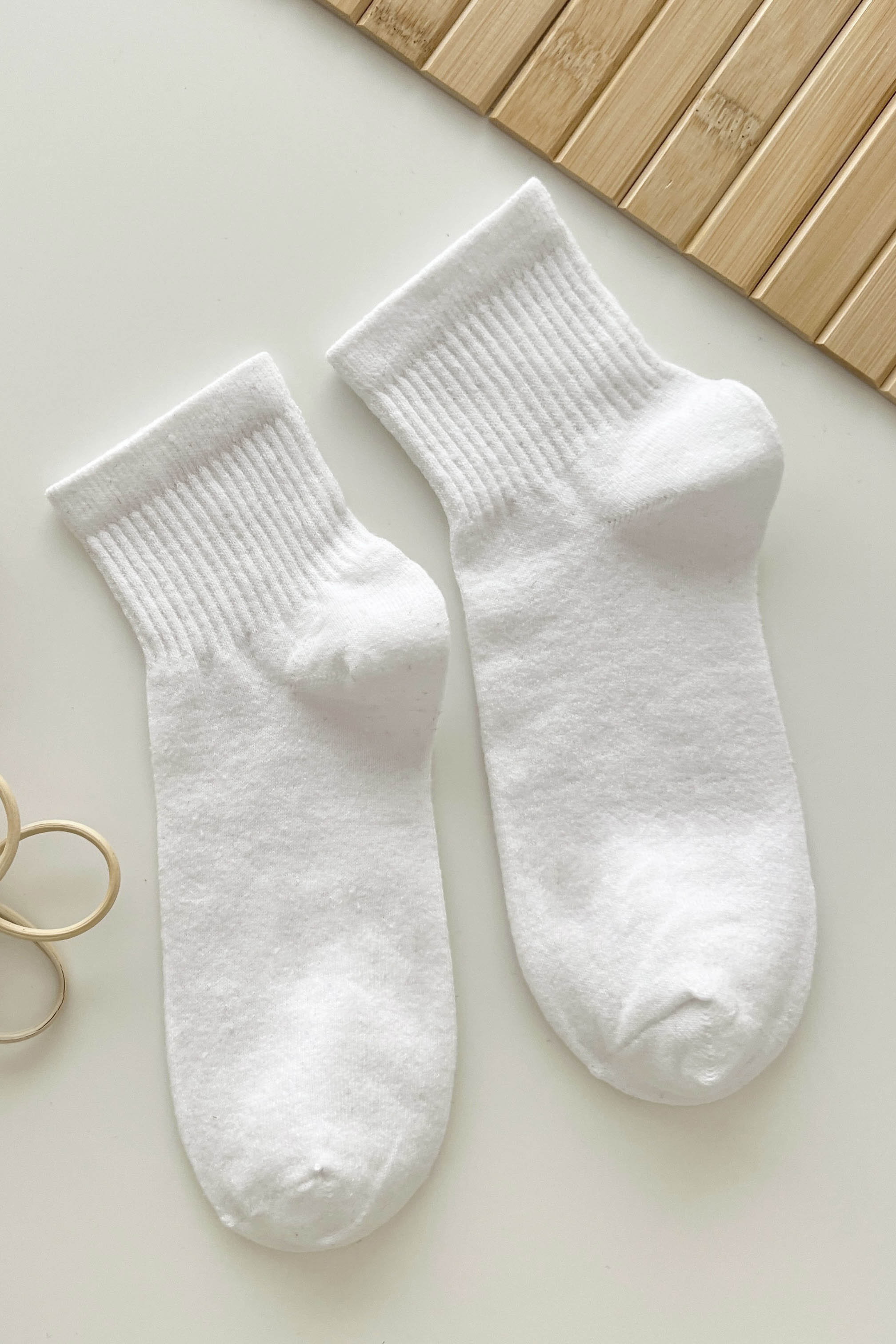Lamelif Yarım Kolej Çorap Beyaz