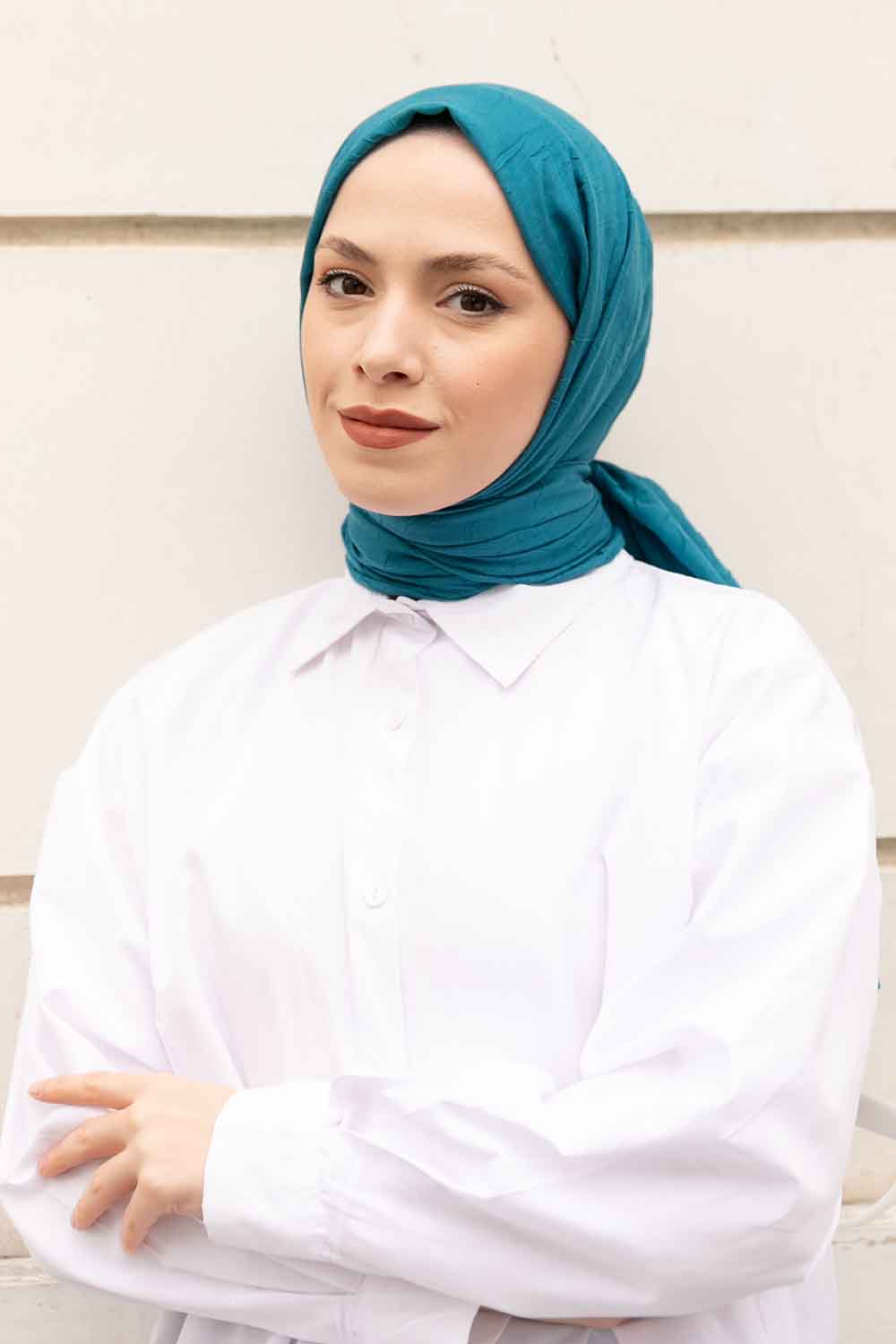 Lamelif Bambu Şal Petrol Mavisi