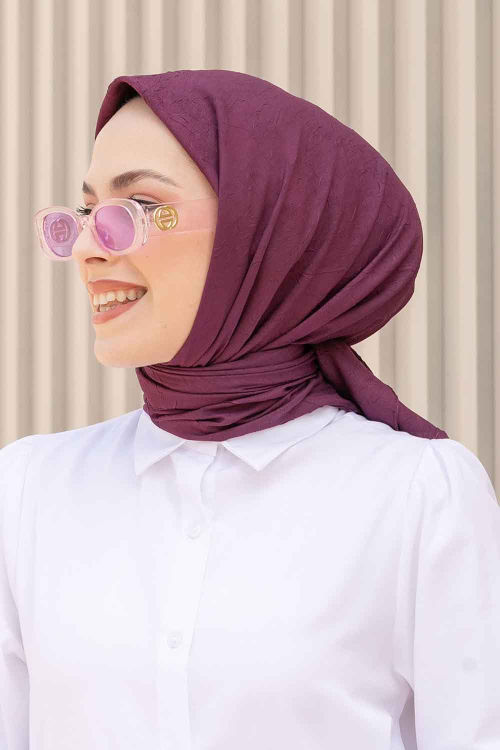 Lamelif Bambu Eşarp Mürdüm