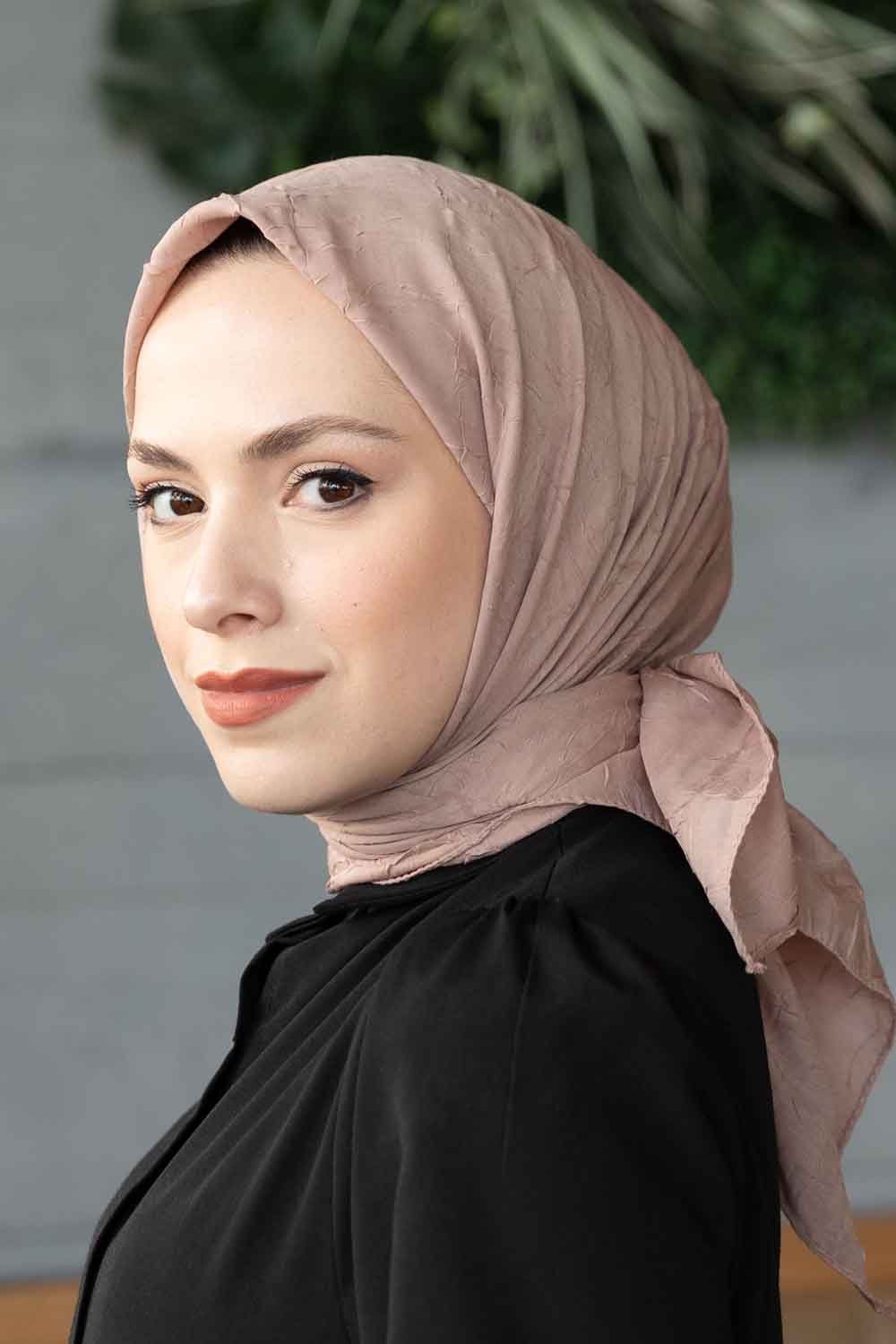 Lamelif Bambu Eşarp Koyu Vizon