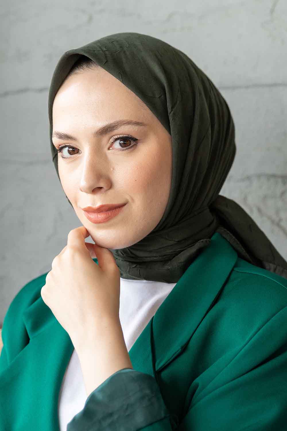 Lamelif Bambu Eşarp Koyu Yeşil