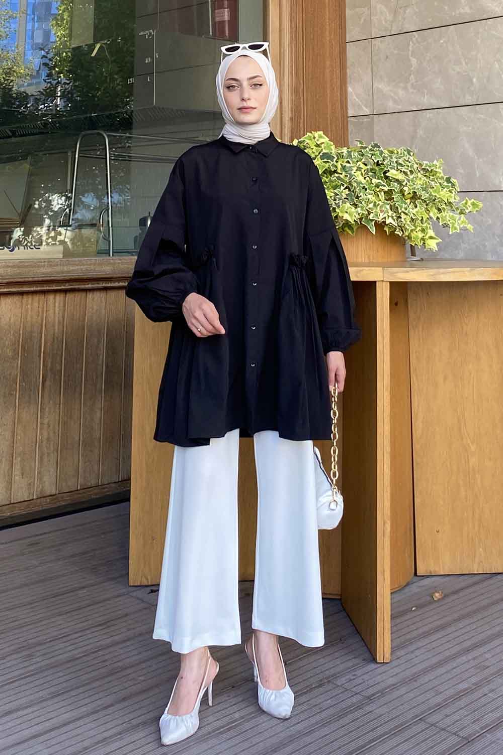 Lamelif Lopez Balon Kol Tunik Siyah