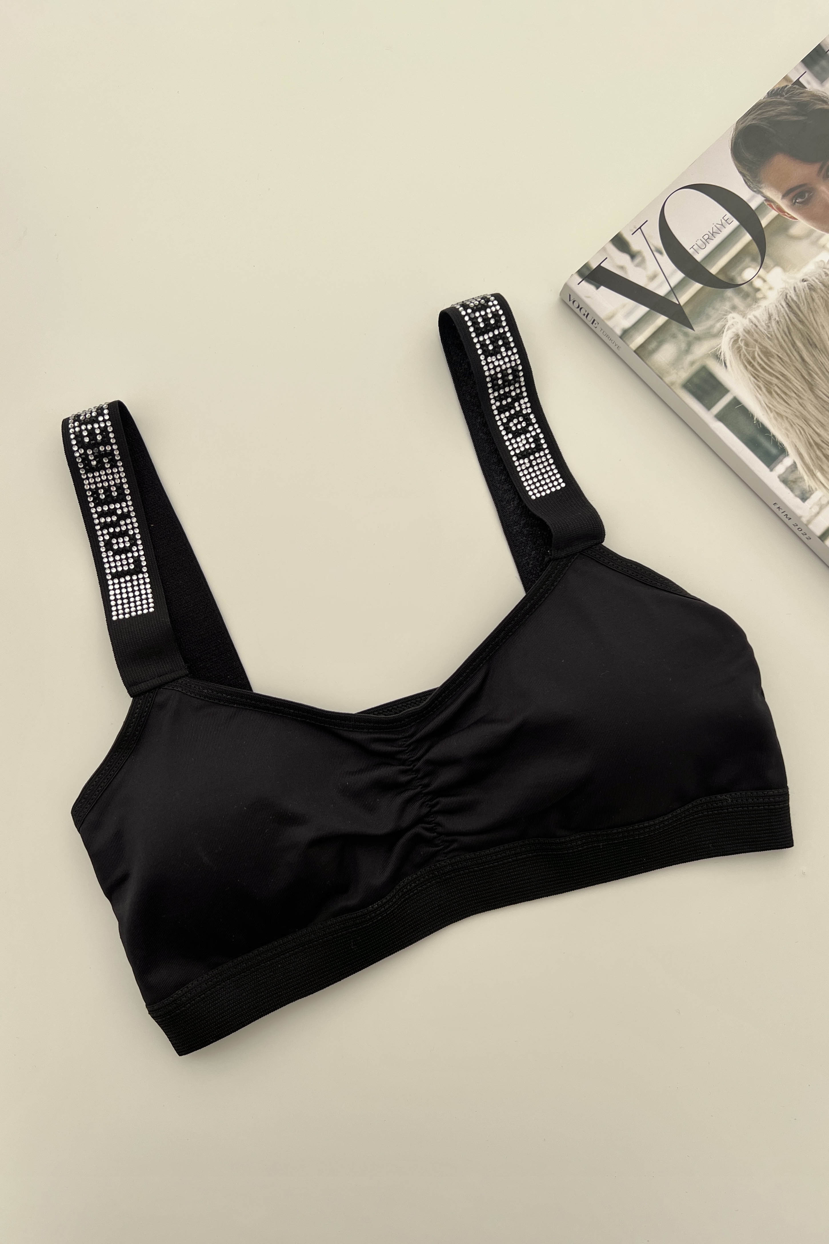 Lamelif Sporcu Ribana Taşlı Büstiyer Sütyen