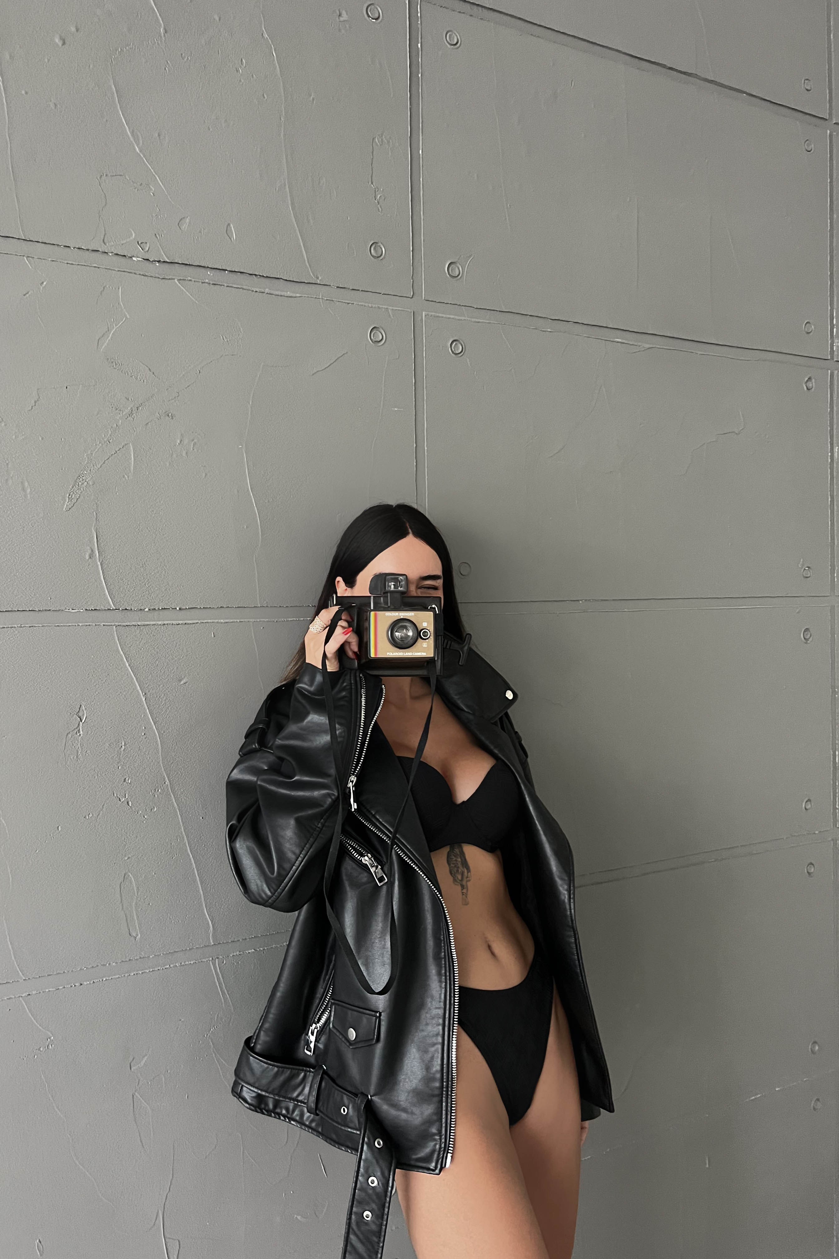 Lamelif  Destekli Örgü Desen Takım Siyah