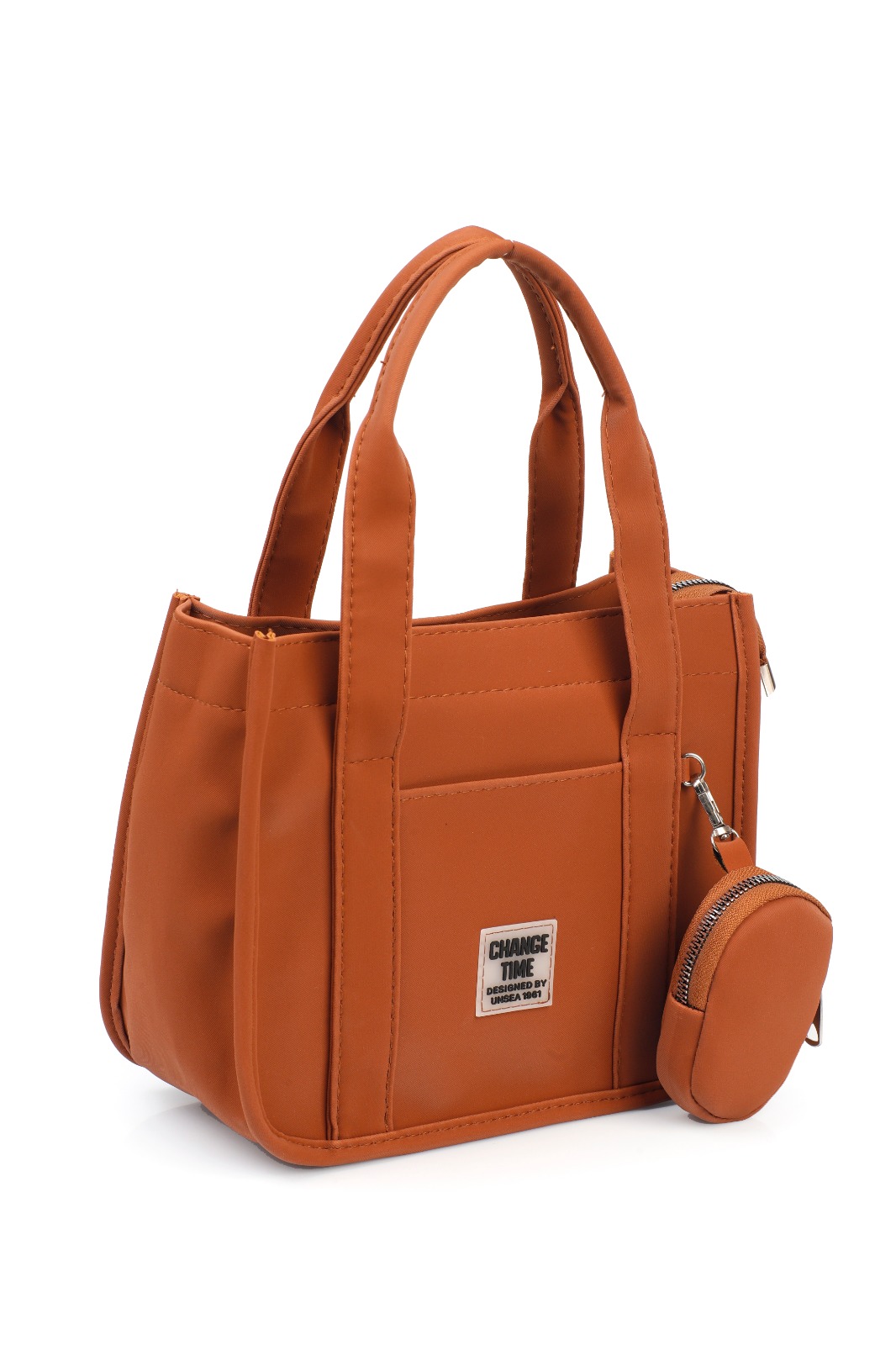Tan Buckle Skin Hand Bag Bag