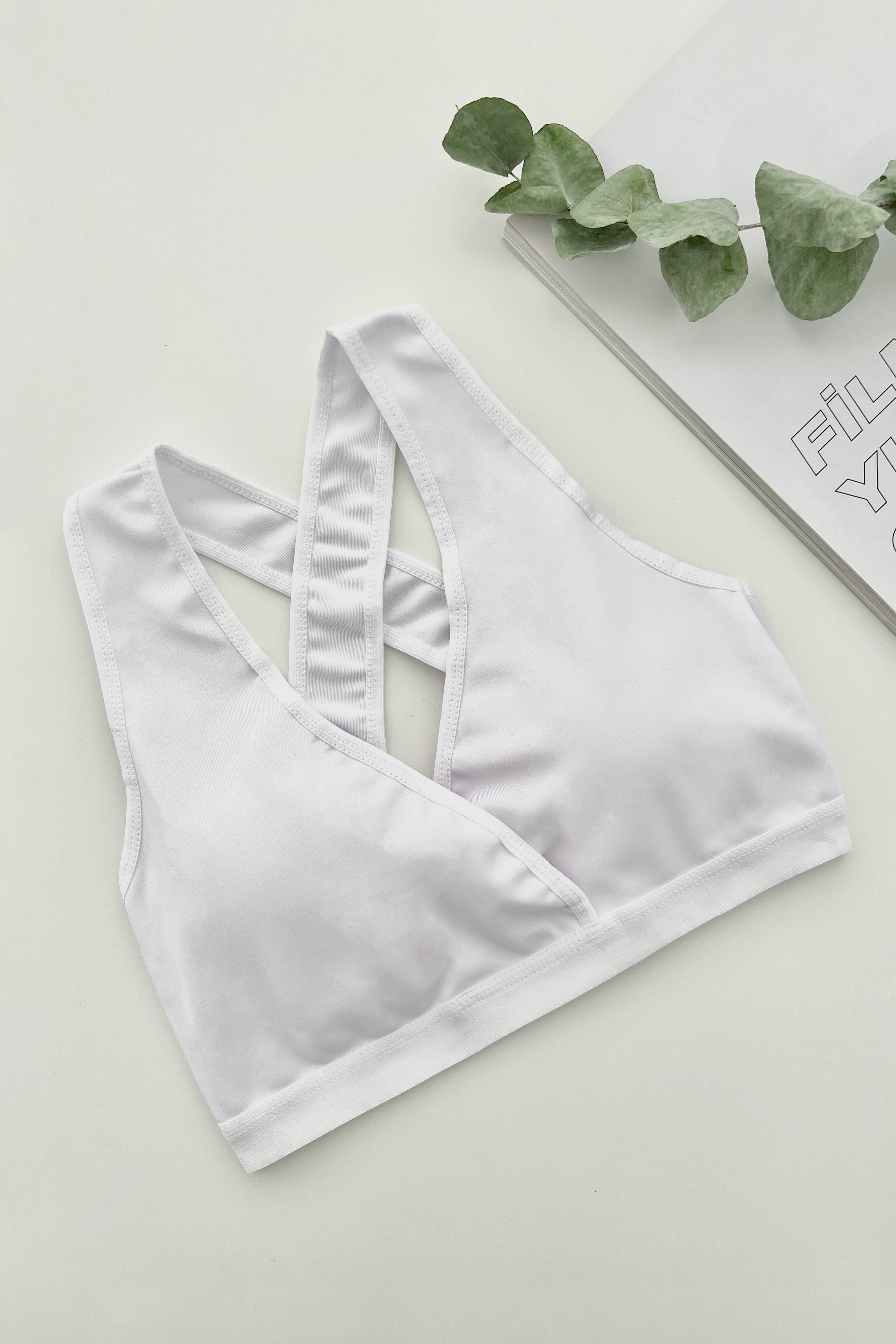 Lamelif Sırt Çapraz Askılı Pedli Sporcu Sütyen