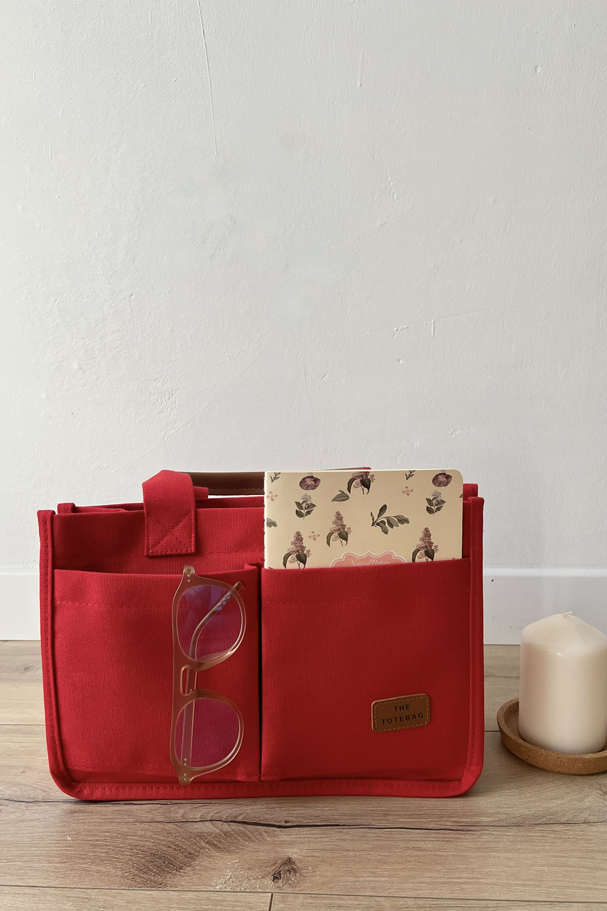 Lamelif Mini Kanvas Tote Bag Kadın Çapraz Çanta Kırmızı