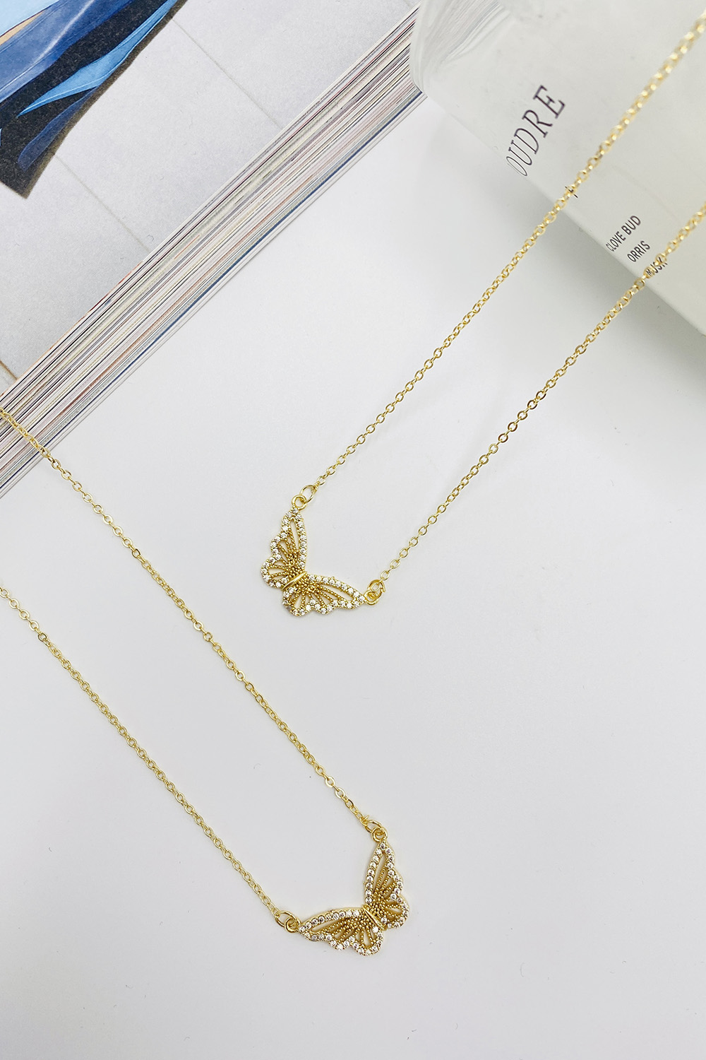 Lamelif Gold Kelebek Zirkon Kolye