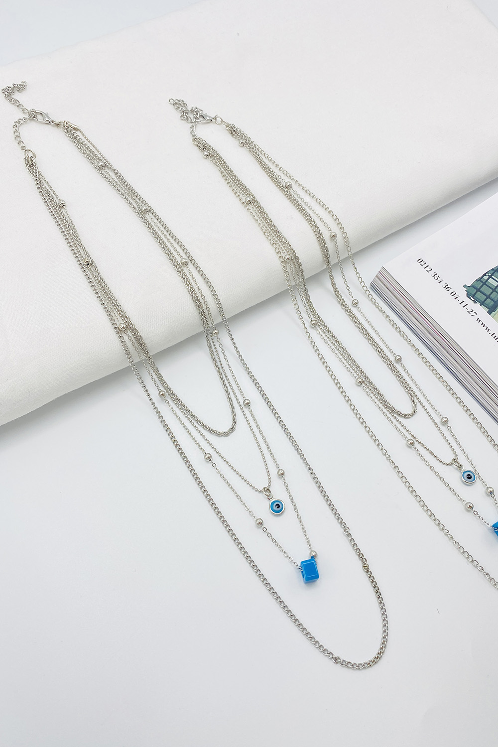 Silver Gold Straight Necklace