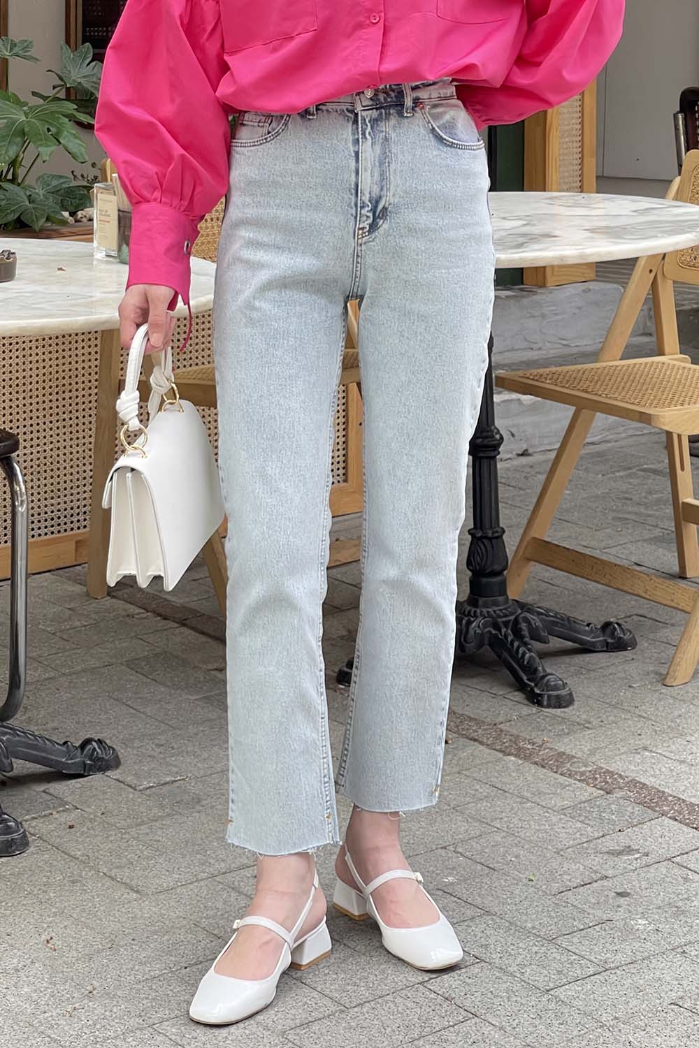 Lamelif Kesik Paça Fit Jean Kar Yıkama