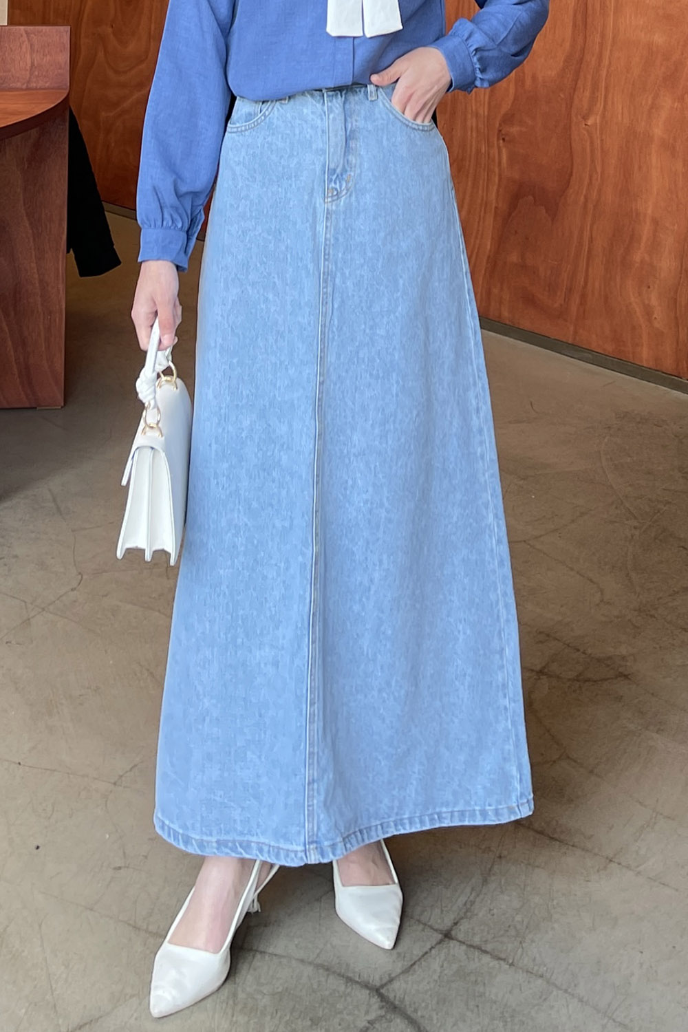 Lamelif Kot Etek Buz Mavisi