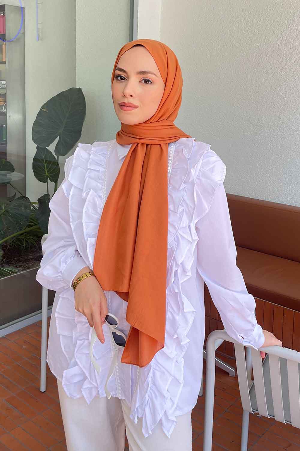 Lamelif Comfort Pamuk Şal Badem