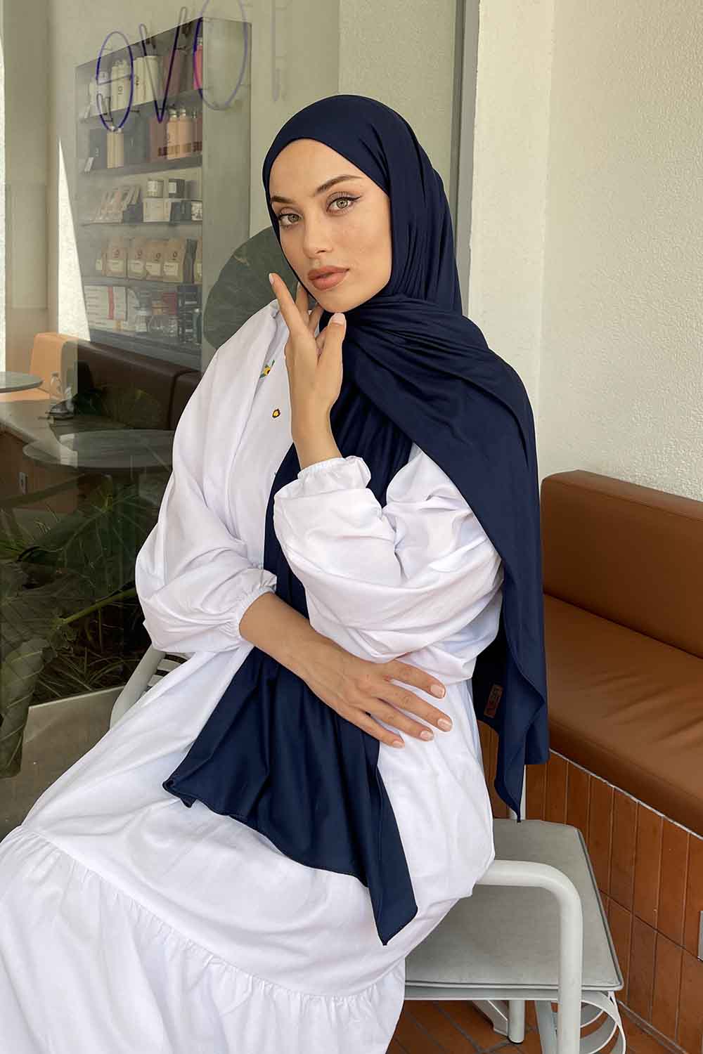 Lamelif Gece Mavisi Penye Şal