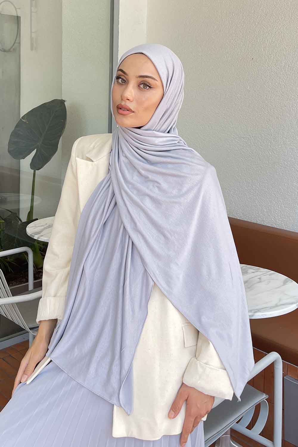 Lamelif Gümüş Penye Şal