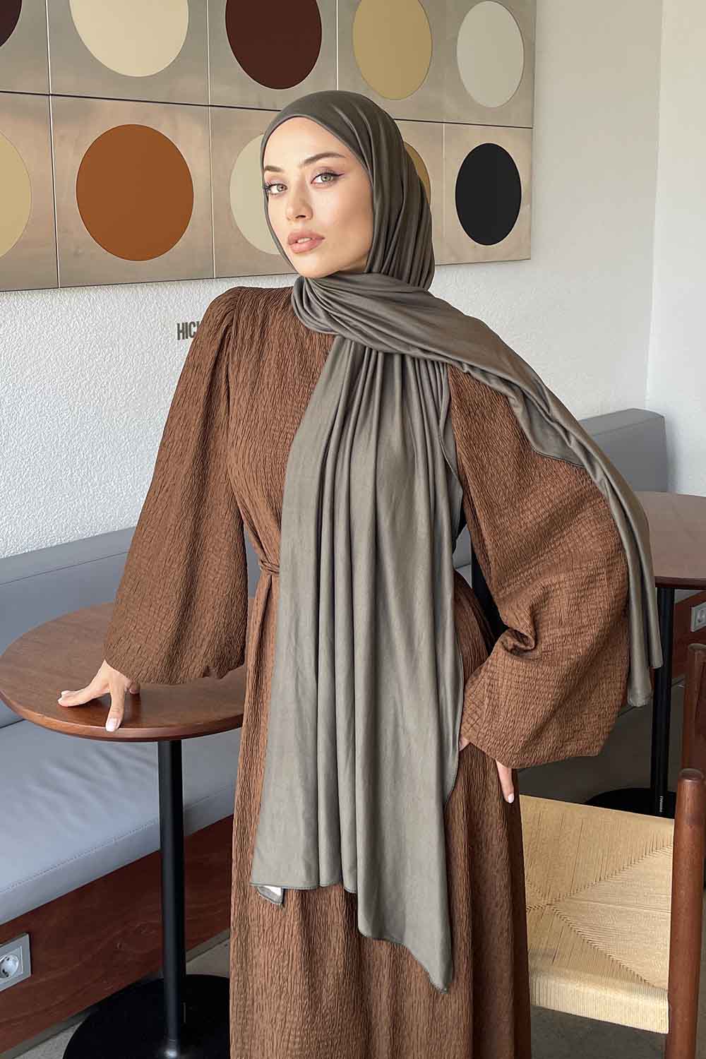 Lamelif Koyu Yeşil Penye Şal