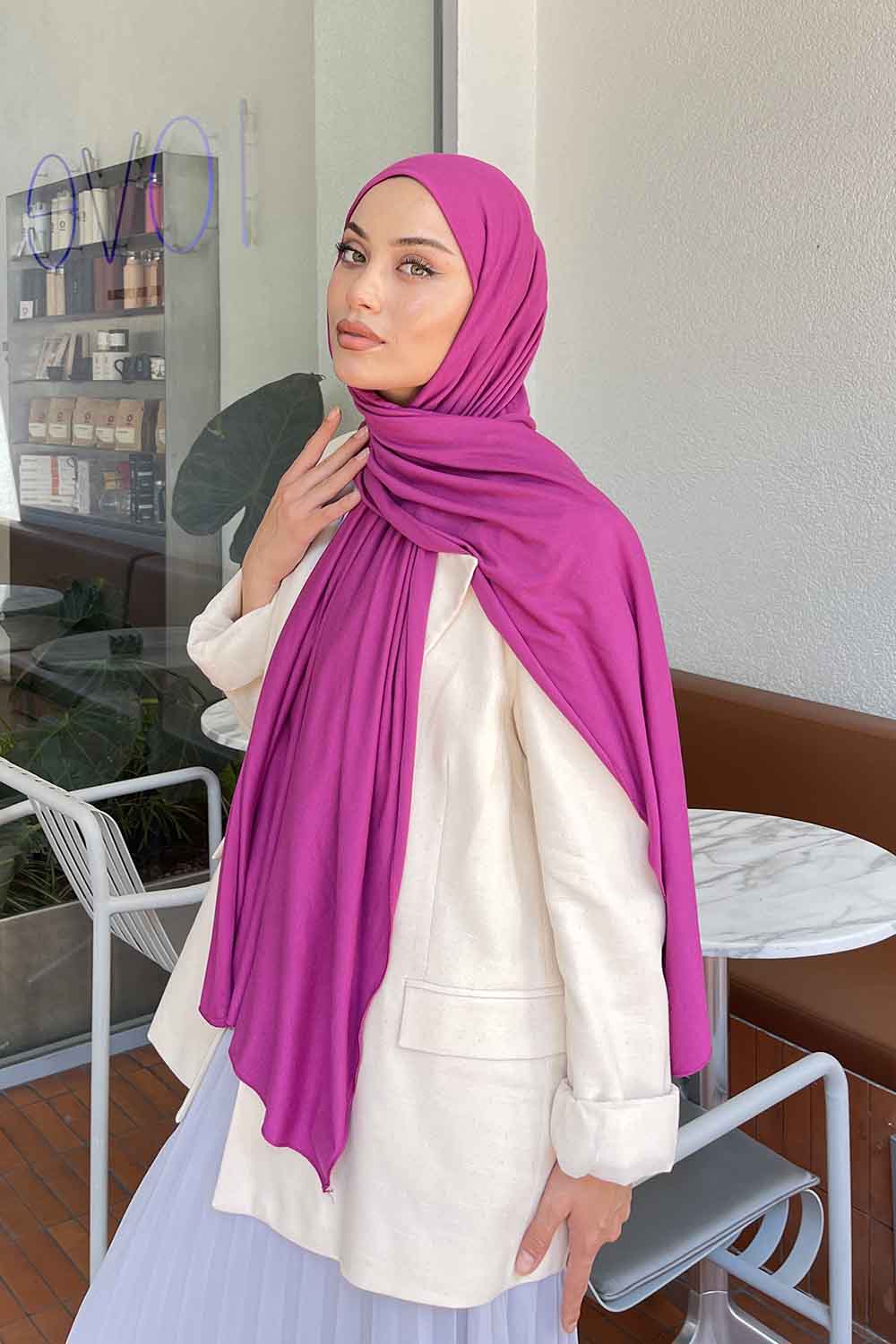 Lamelif Penye Şal Erguvan