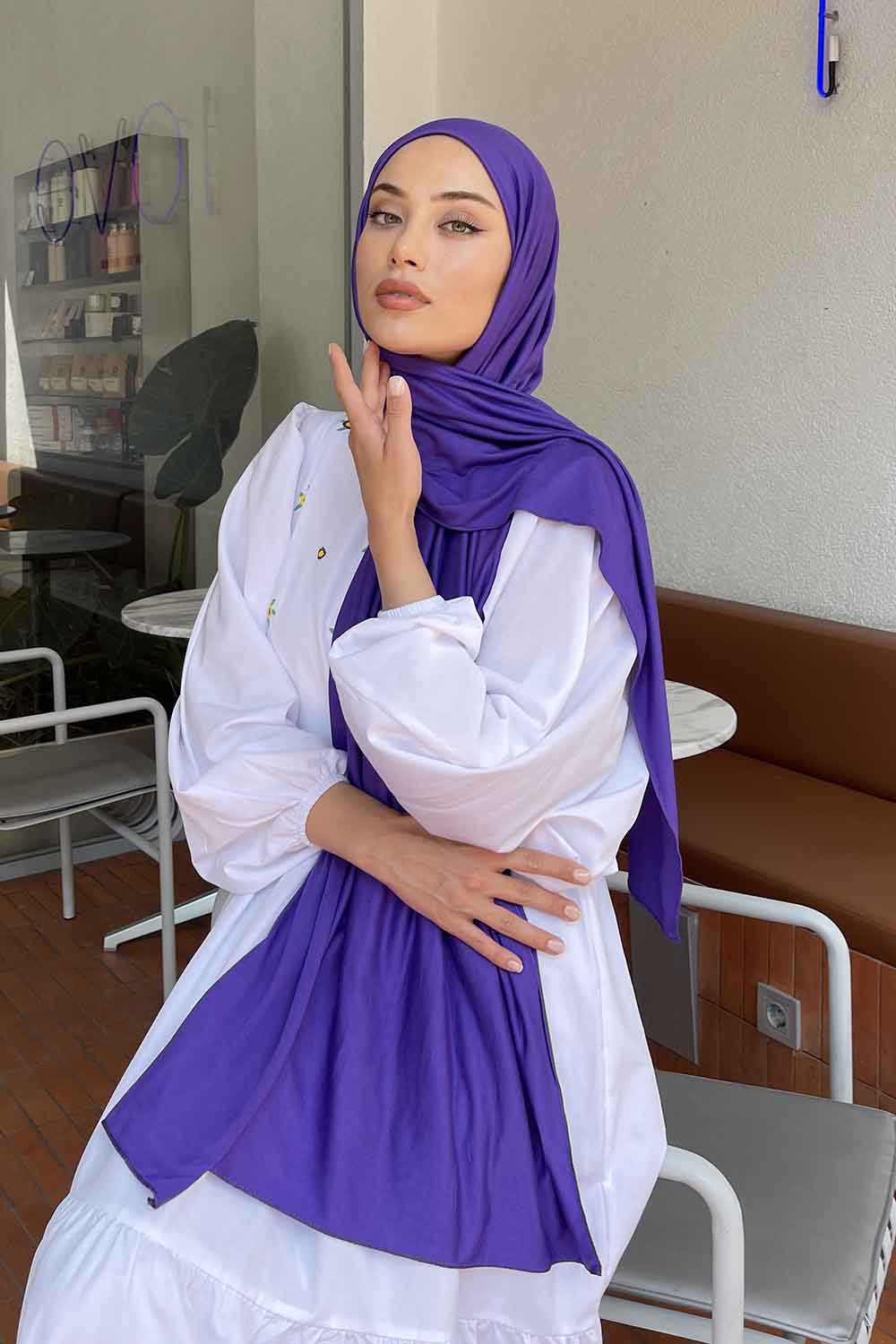 Lamelif Penye Şal Violet