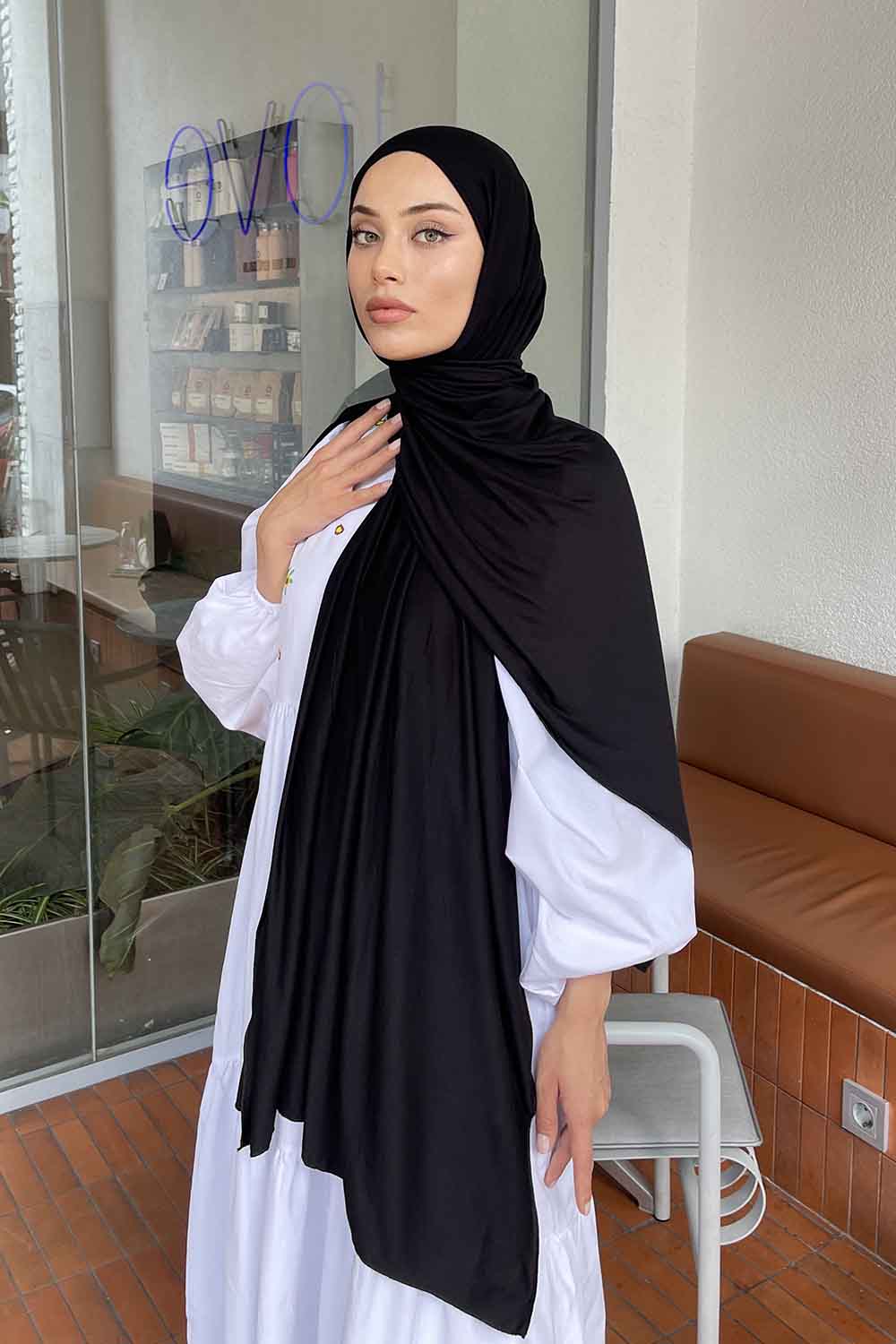 Lamelif Siyah Penye Şal