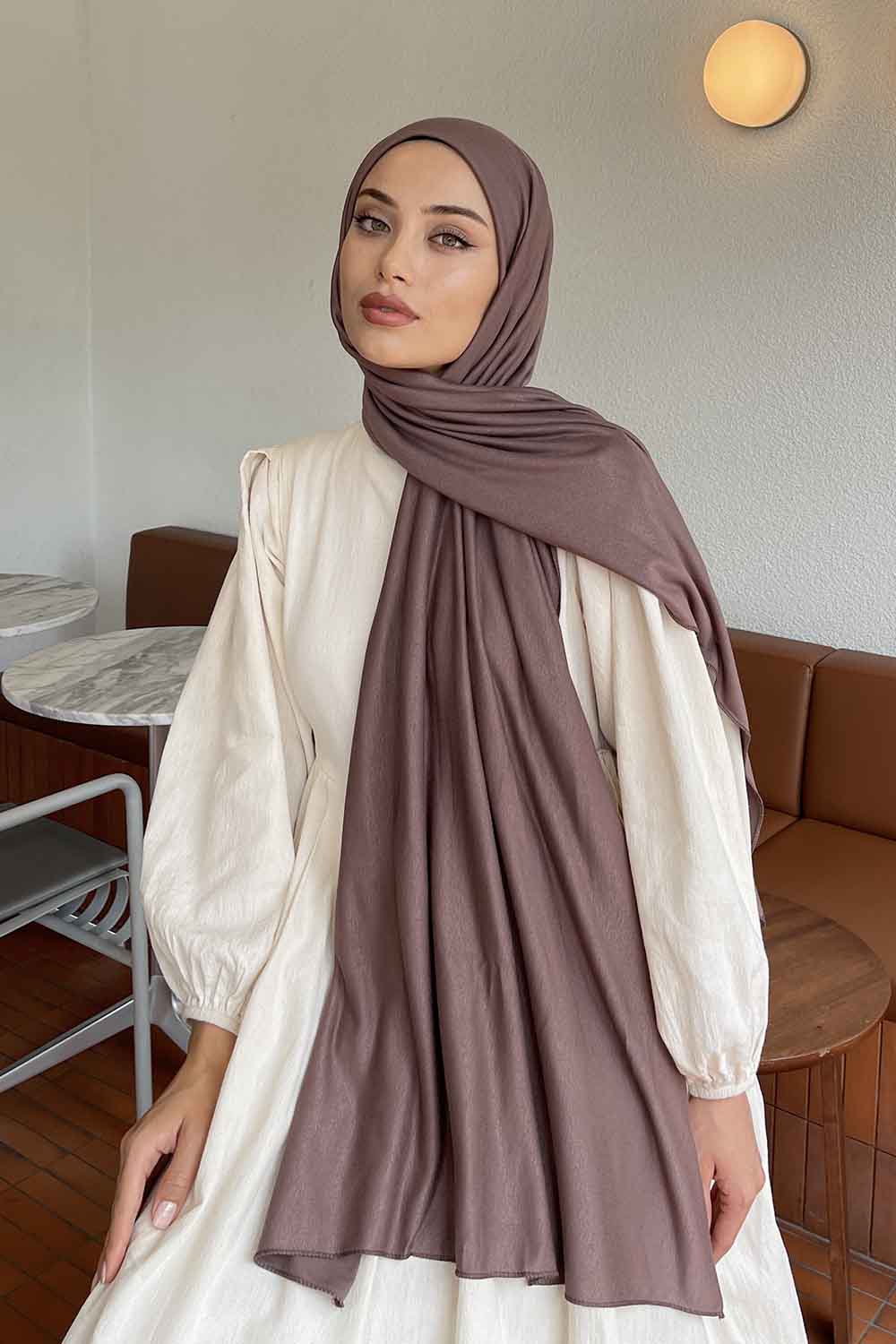 Lamelif Soft Kahve Penye Şal