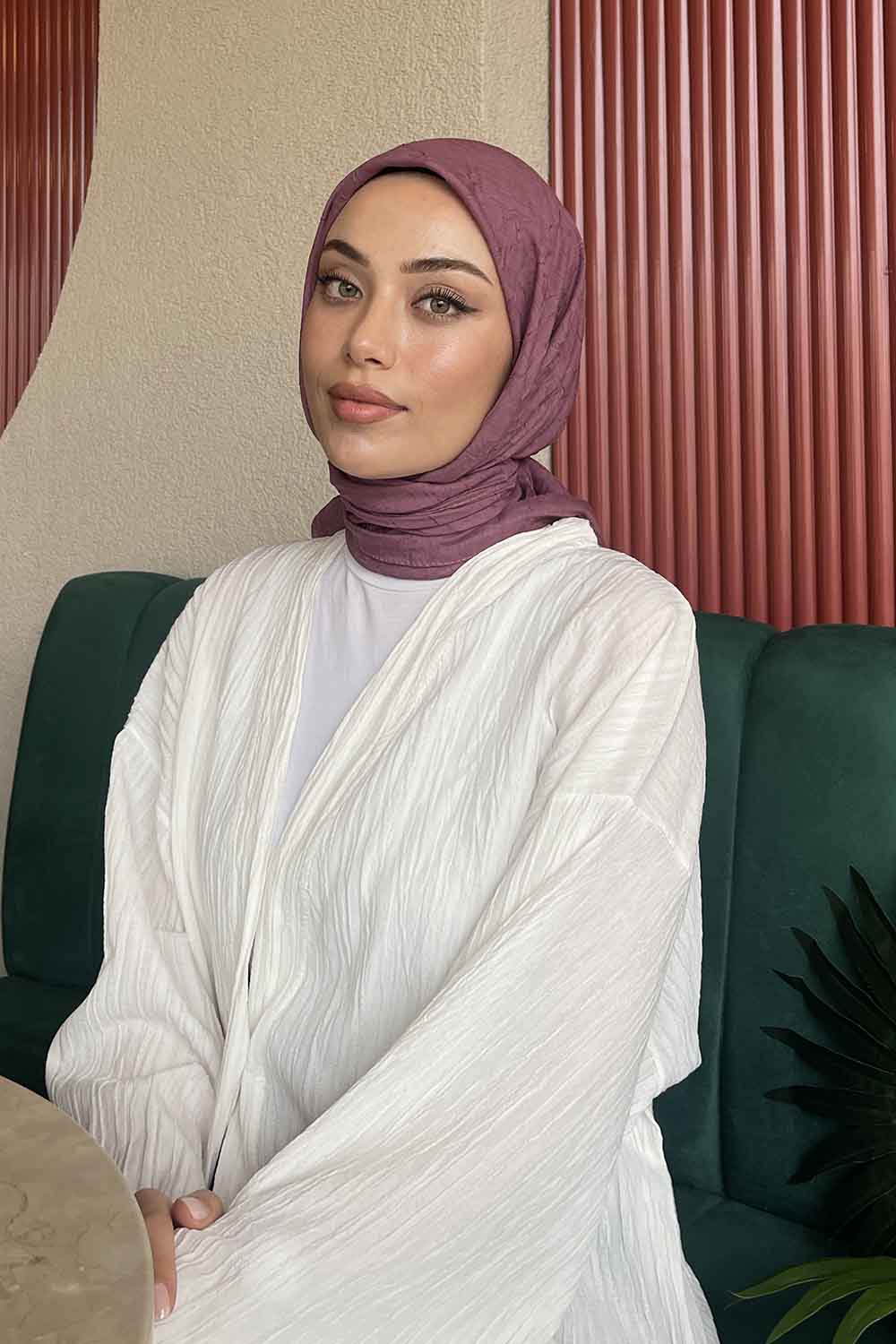 Lamelif Bambu Eşarp Koyu Gül