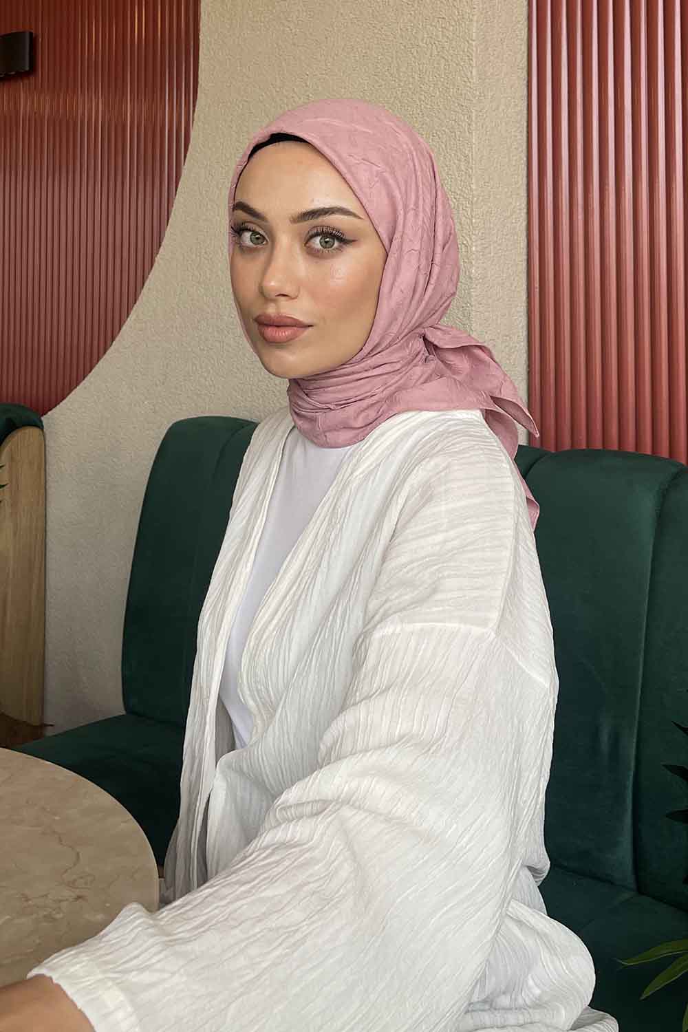 Lamelif Bambu Eşarp Pudra