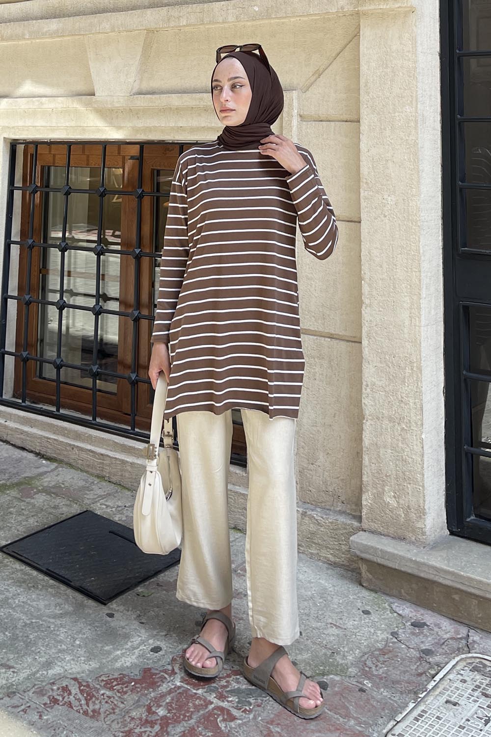 Bitter Brown Crew Neck Tunic