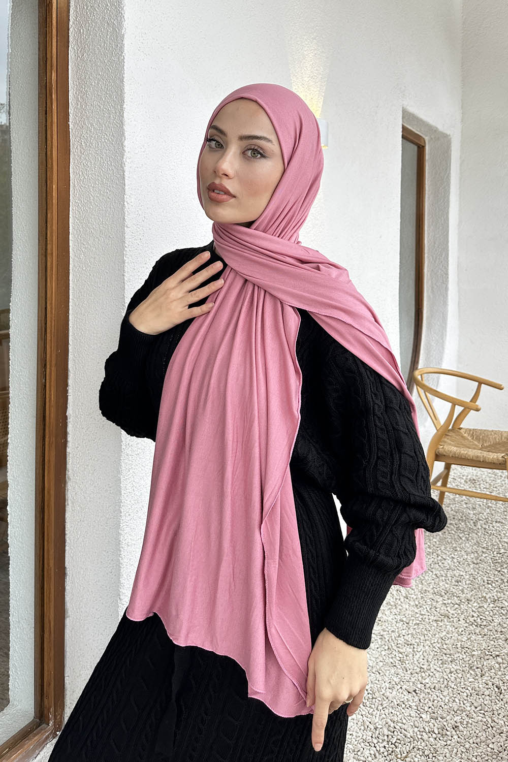 Lamelif Penye Şal Gül Kurusu