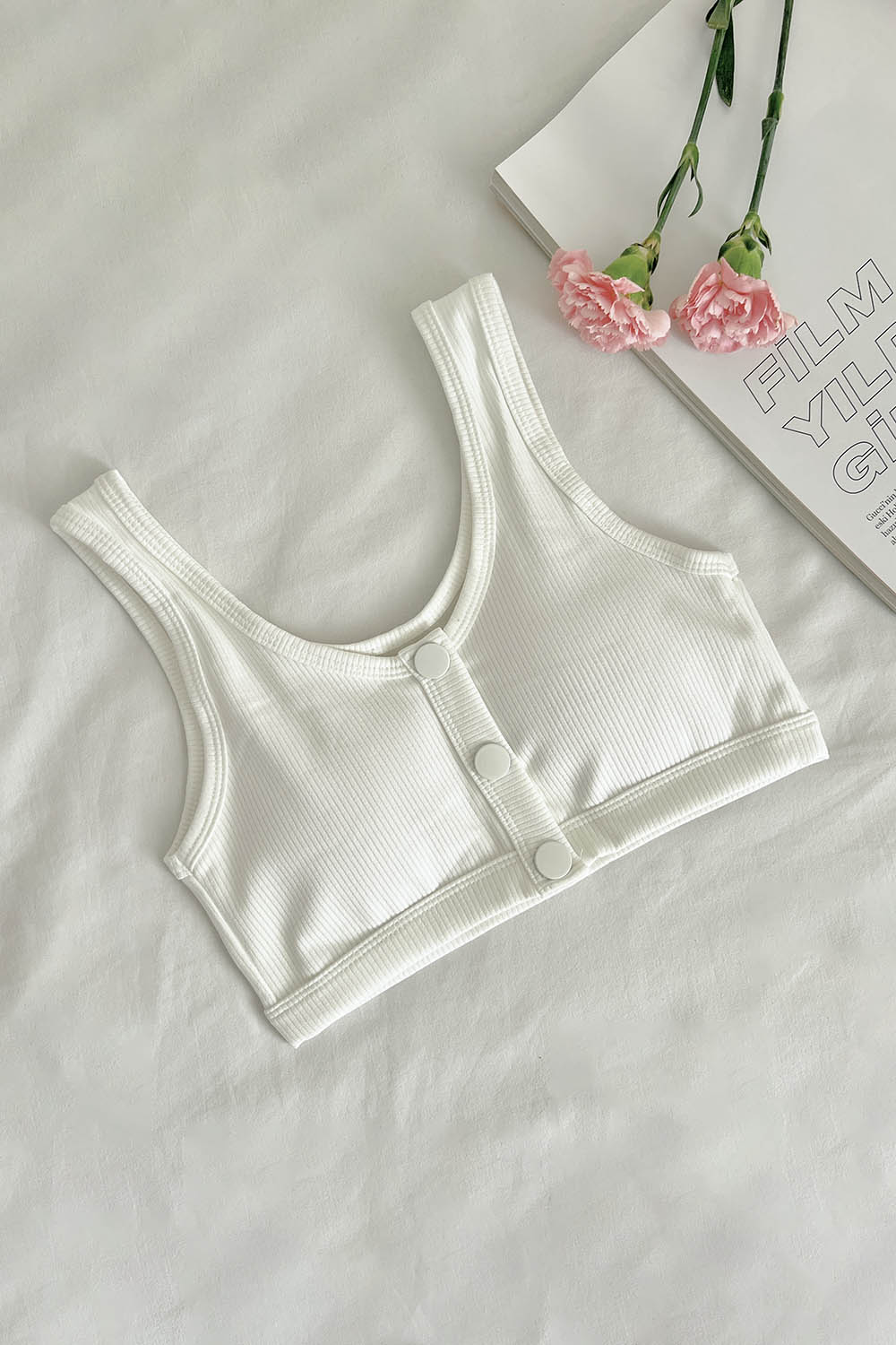 White Cotton Without Underwire Unsupport Bralet
