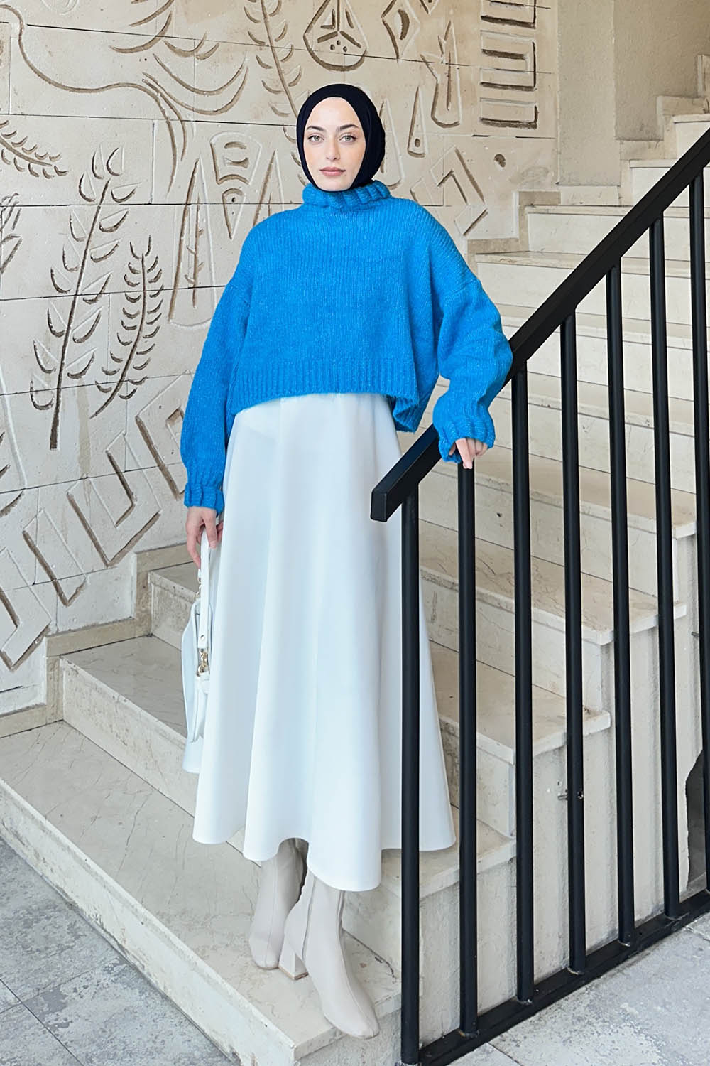 Lamelif Crop Kazak Turkuaz