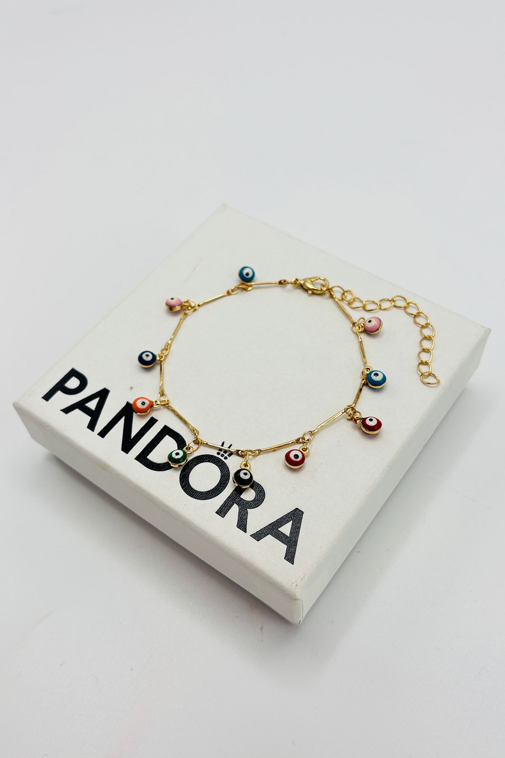 Lamelif Gold Çokrenkli Sallantılı Nazar Boncuk Zarif Bileklik