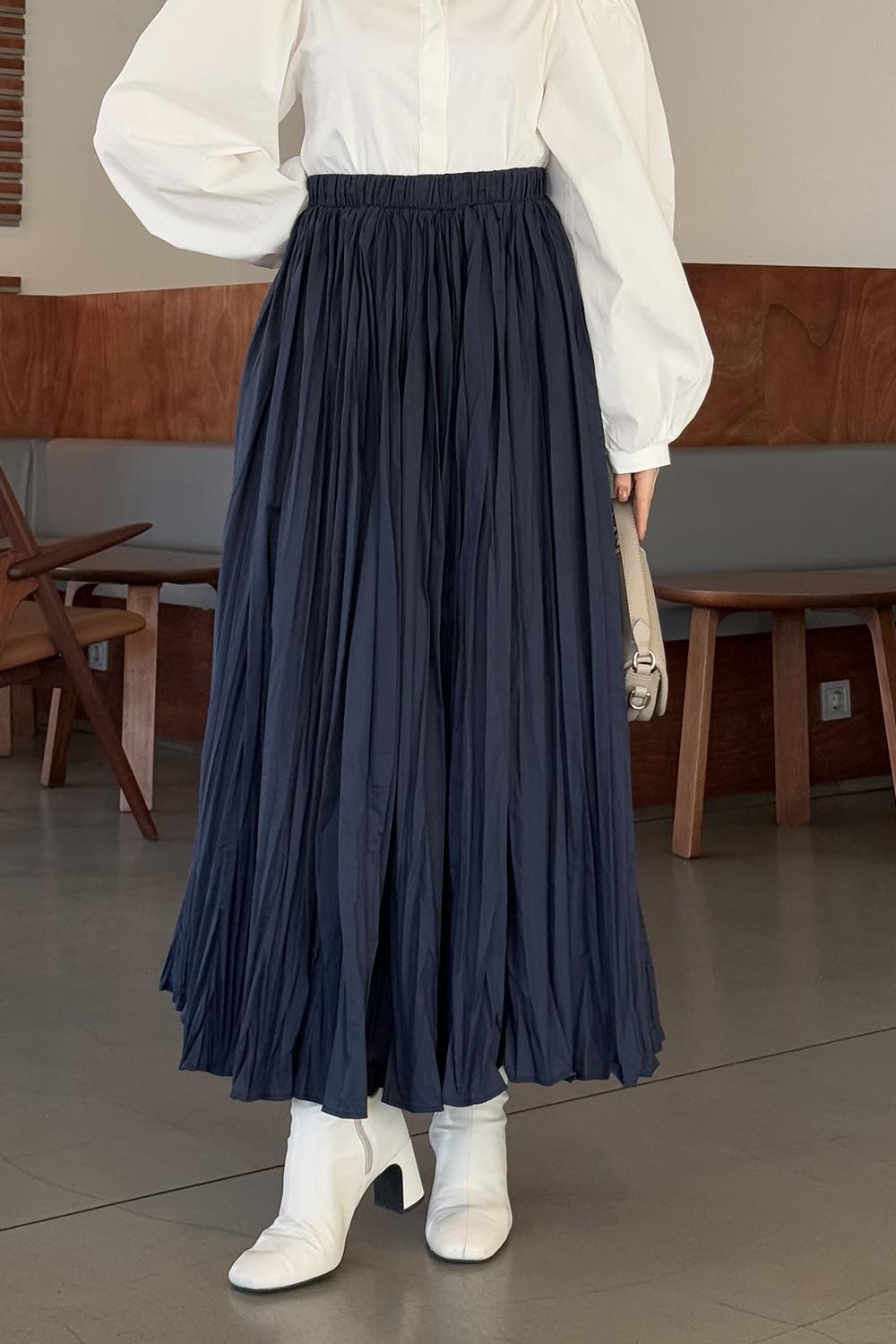 Lamelif Kraşlı Tesettür Etek Lacivert