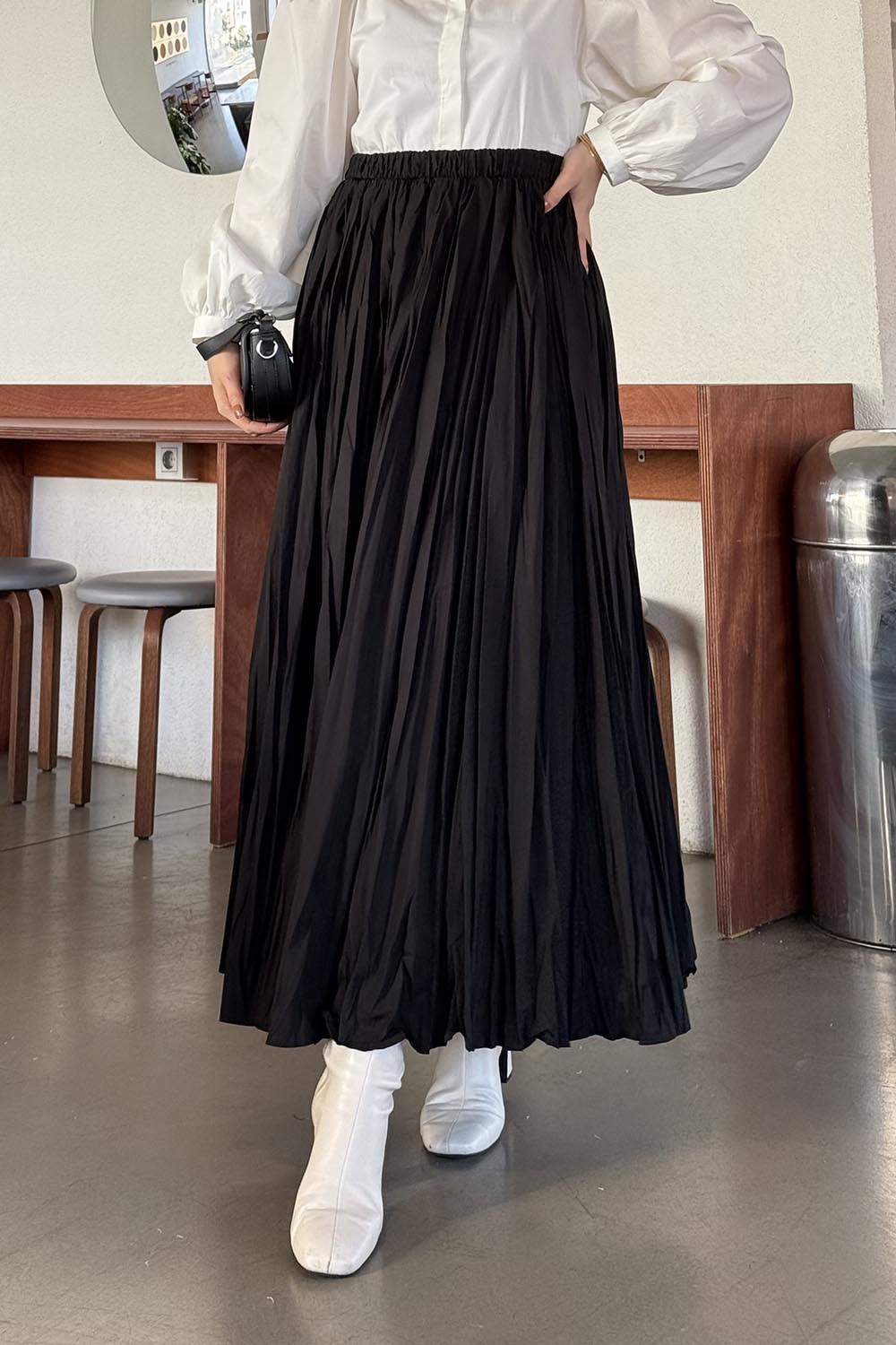 Lamelif Kraşlı Tesettür Etek Siyah