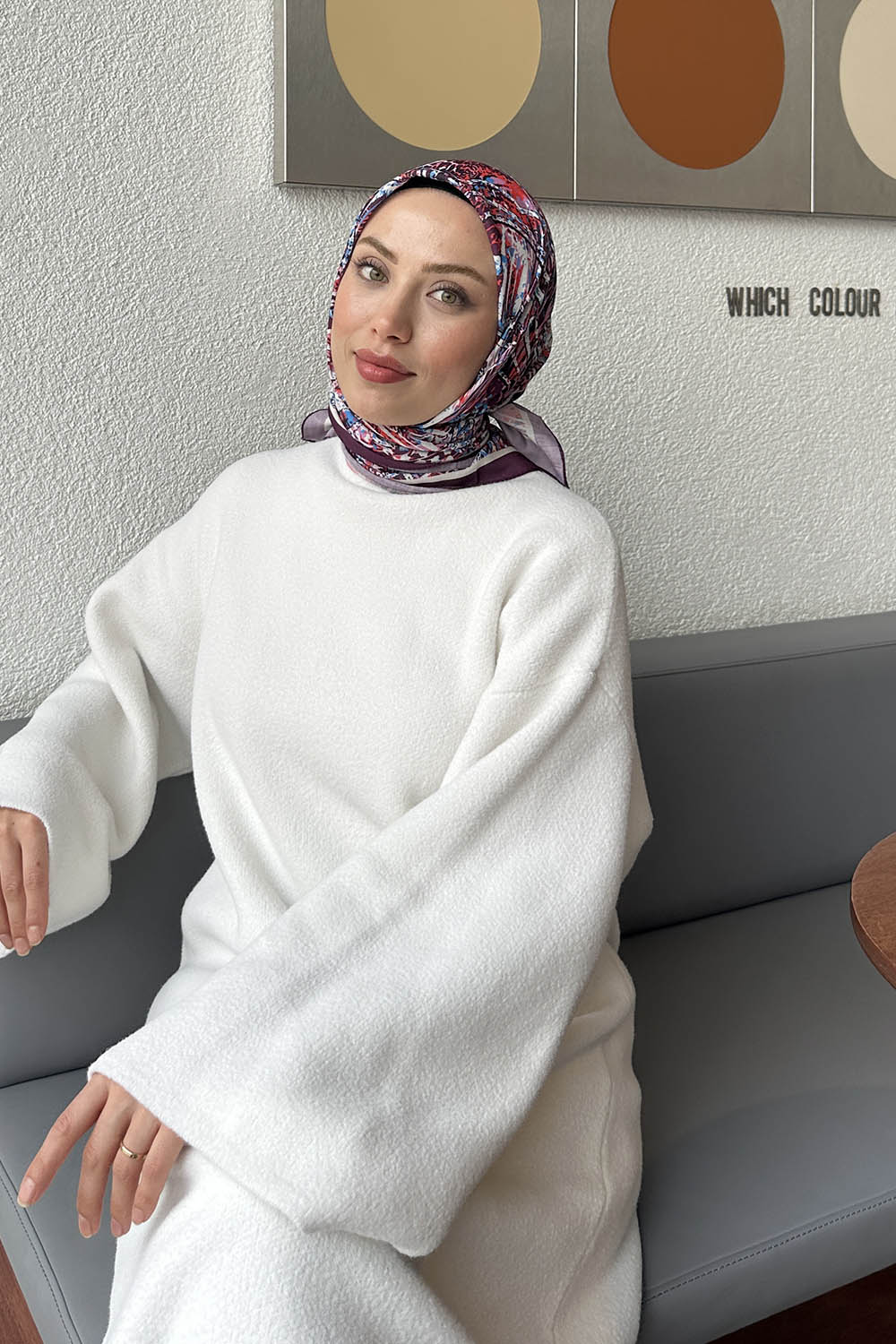 Lamelif Retro Desen kokulu Prime Soft Eşarp Mor