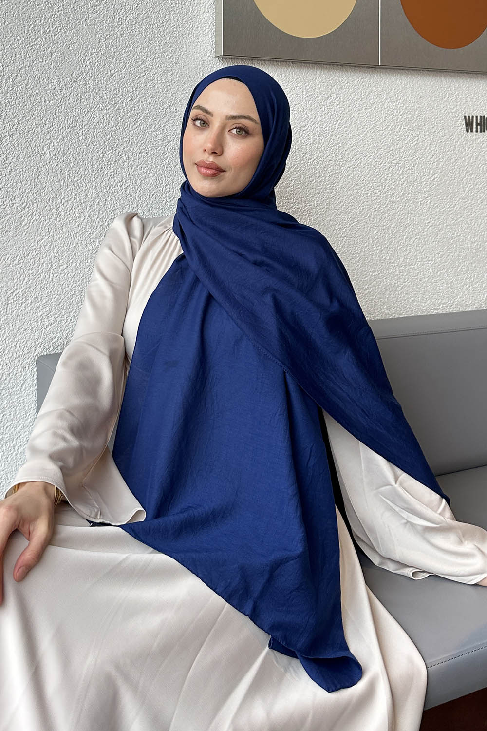 Lamelif Comfort Pamuk Şal Gece Mavisi